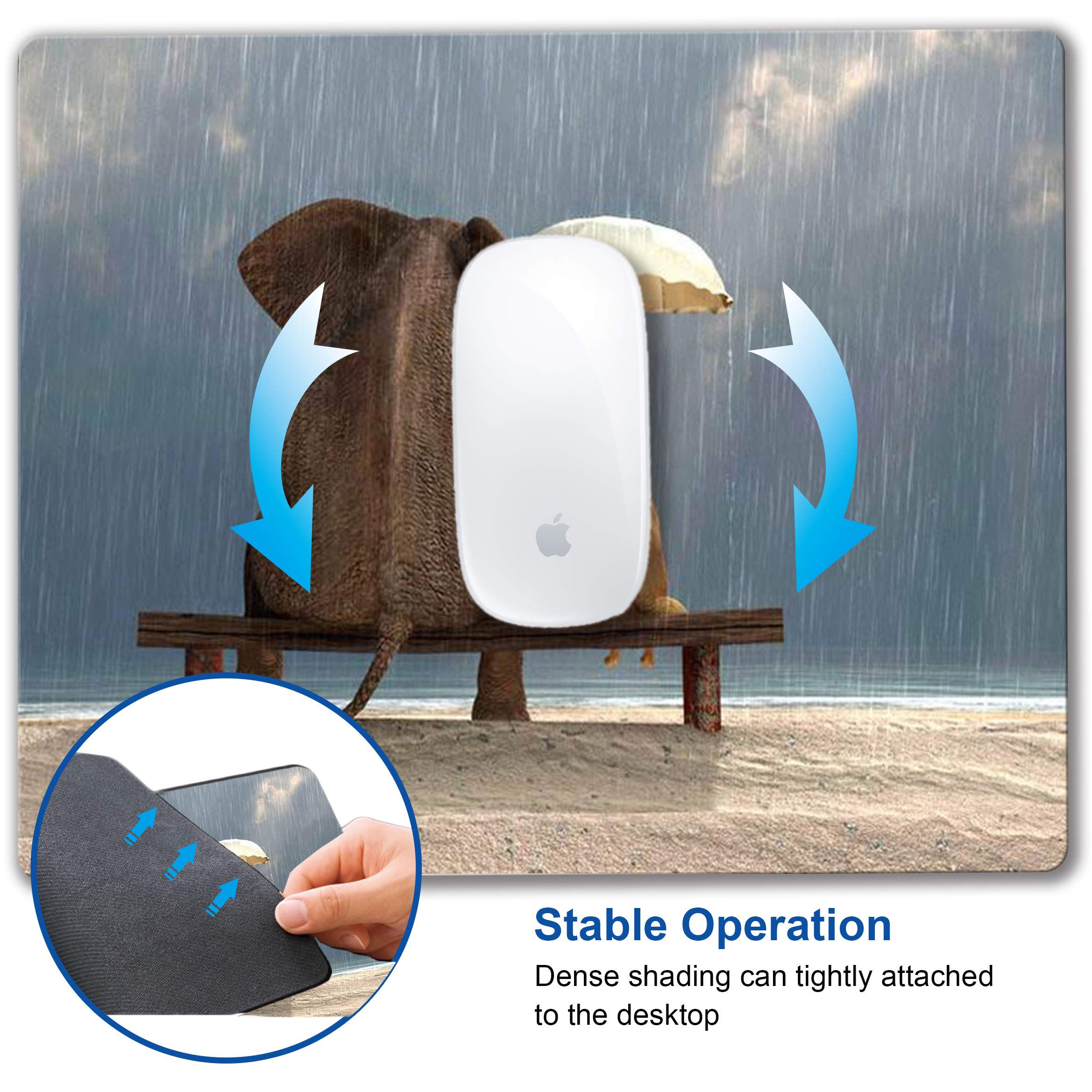 Personalized Elephant & Dog Mouse Pad - Non-Slip Rubber Desk Mat for Computer, Laptop, Office - Cute Animal-Themed Gift & Decorative Accessory | Perfect for Gaming, Work & Home Office Setup