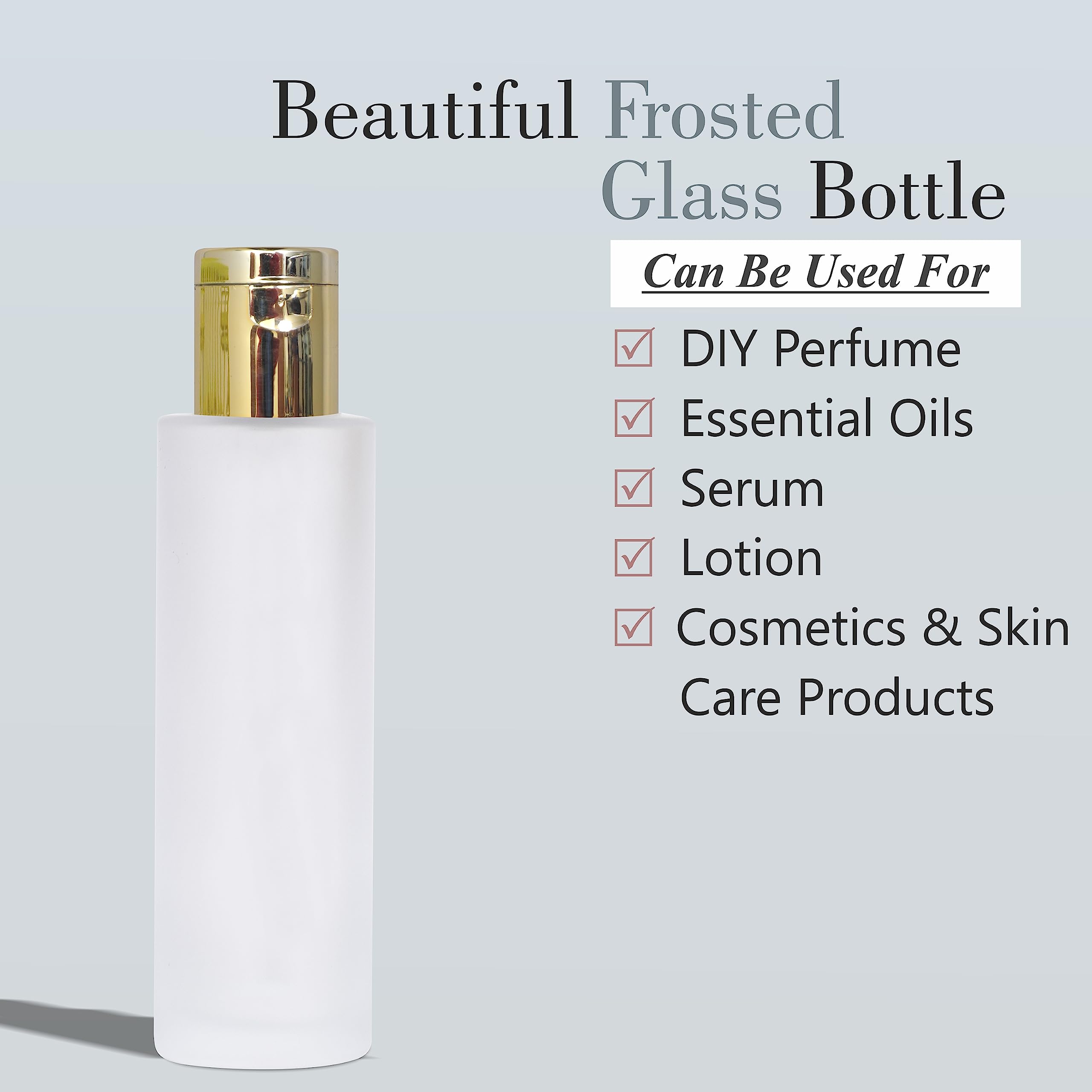 Premium Frosted Glass Bottle with Golden Flip Top Cap - Set of 2 | Elegant Water Bottle for Home, Office & Gym | BPA-Free Reusable Drinking Container for Juice, Tea & Infused Water