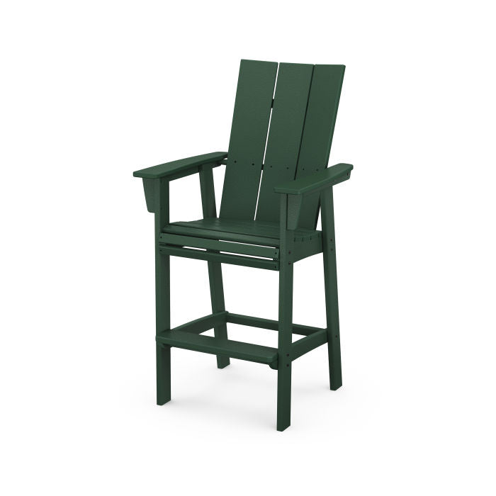 POLYWOOD Modern Curveback Adirondack Bar Chair - Outdoor Patio Furniture, Weather-Resistant Plastic Adirondack Bar Stool for Deck, Poolside & Backyard Relaxation