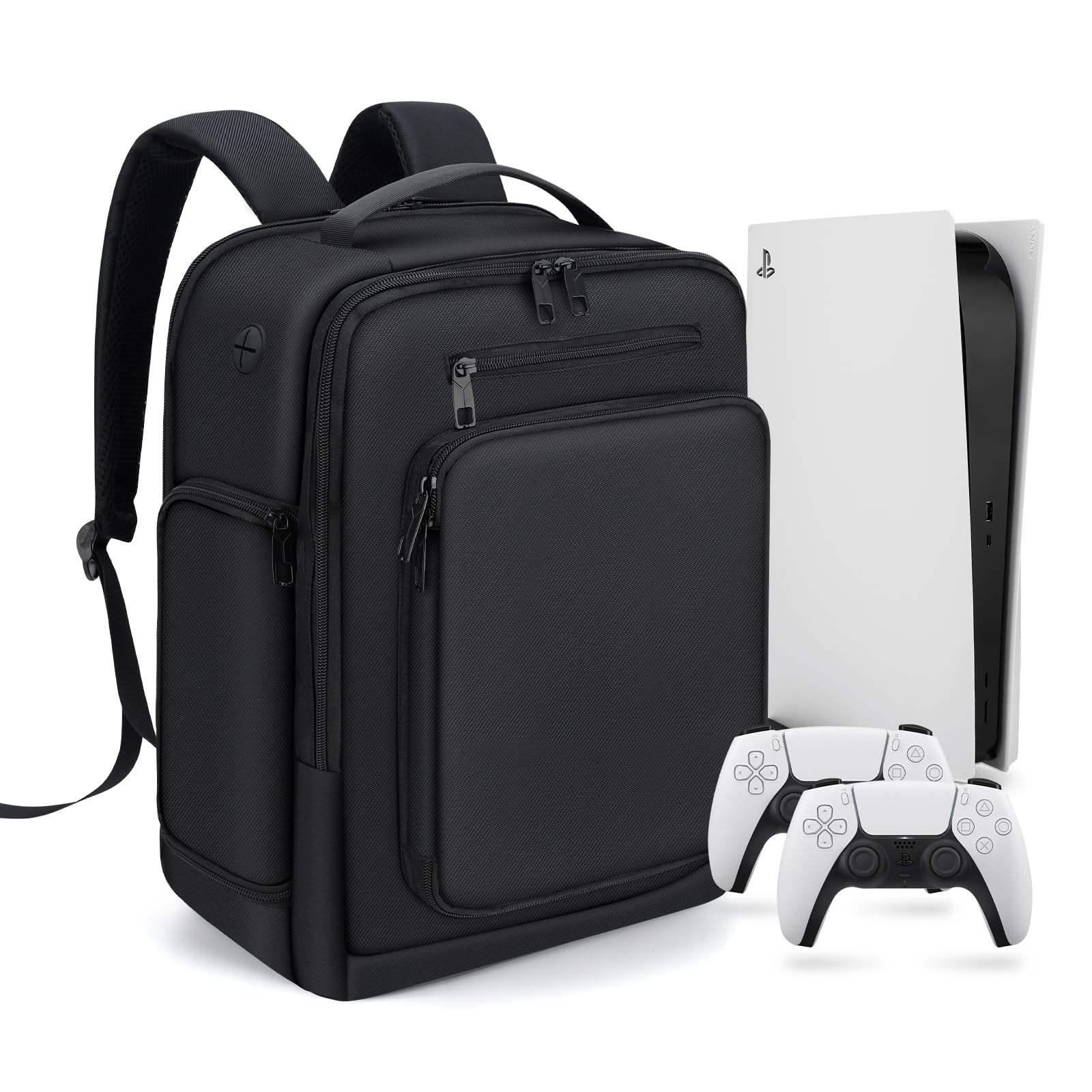 PS5 Gaming Backpack - Protective Travel Case for Playstation 5 Console, 15.6” Laptop & Accessories | Waterproof Portable Organizer with Headset Storage | Perfect for Travel, Commuting & Gaming Events