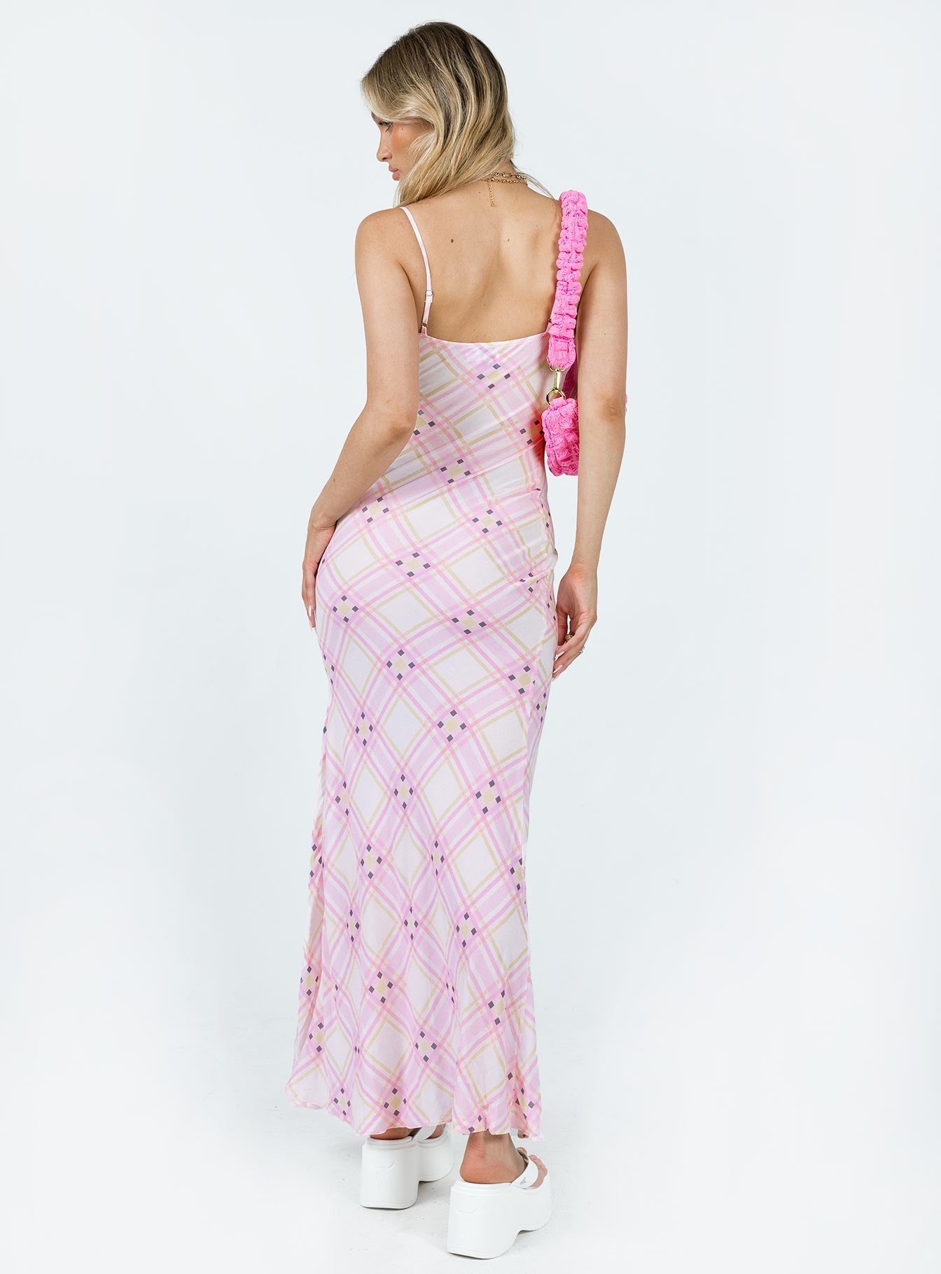 Amity Maxi Dress for Women - Flowy Pink Multi Print Long Summer Dress - Perfect for Beach, Vacation & Casual Outings