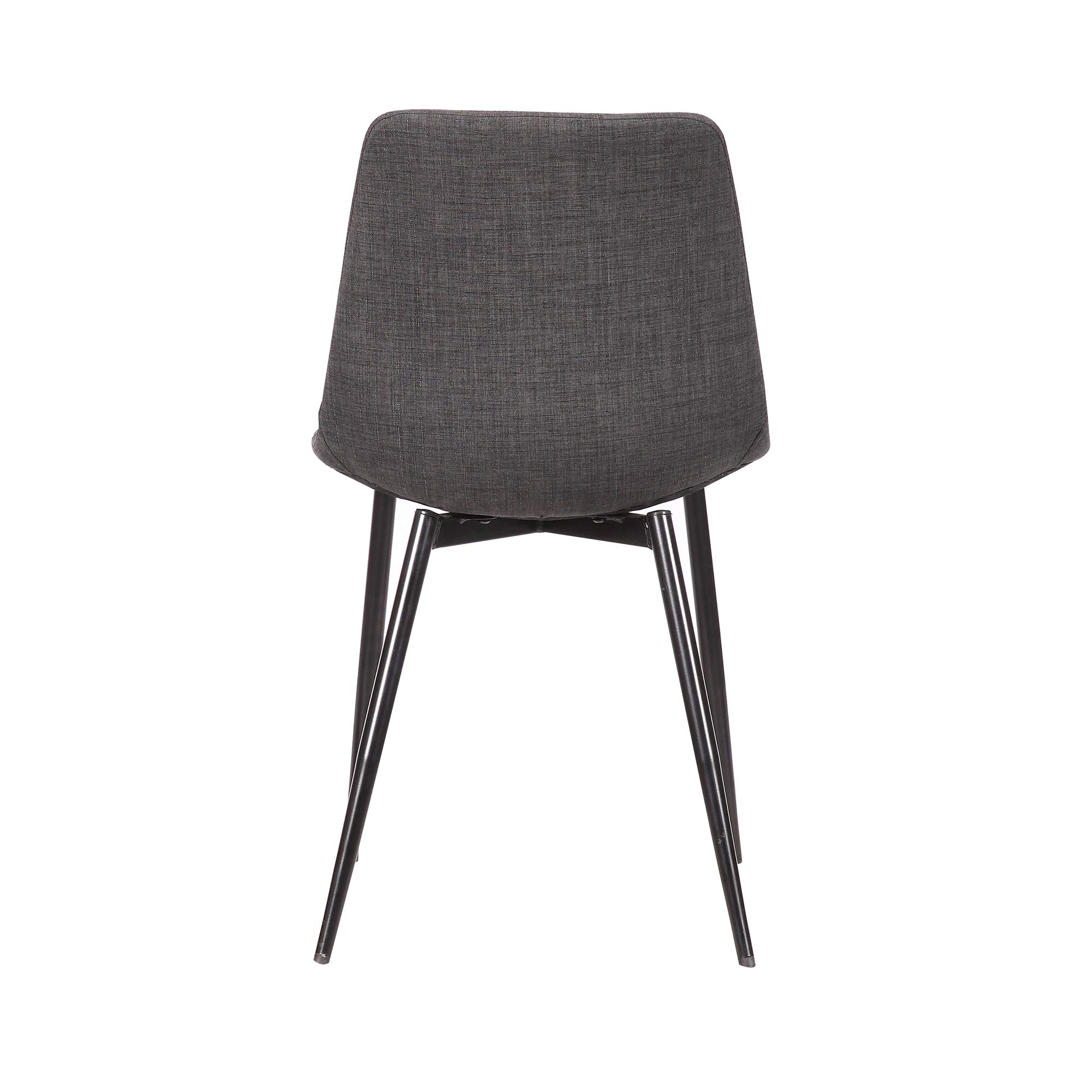 Armen Living Monte Mid Century Modern Dining Chair - Charcoal Gray Fabric Upholstery with Black Metal Legs - Perfect for Kitchen, Dining Table, Home Office Desk & Vanity Areas