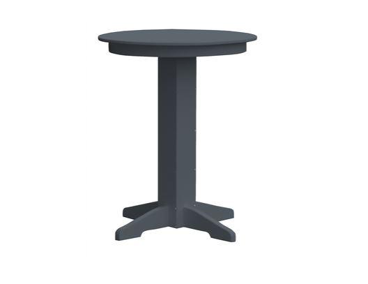 A & L Furniture Round Bar Table with Free 2 Umbrella Holes - Perfect for Patio, Deck, Poolside & Outdoor Dining
