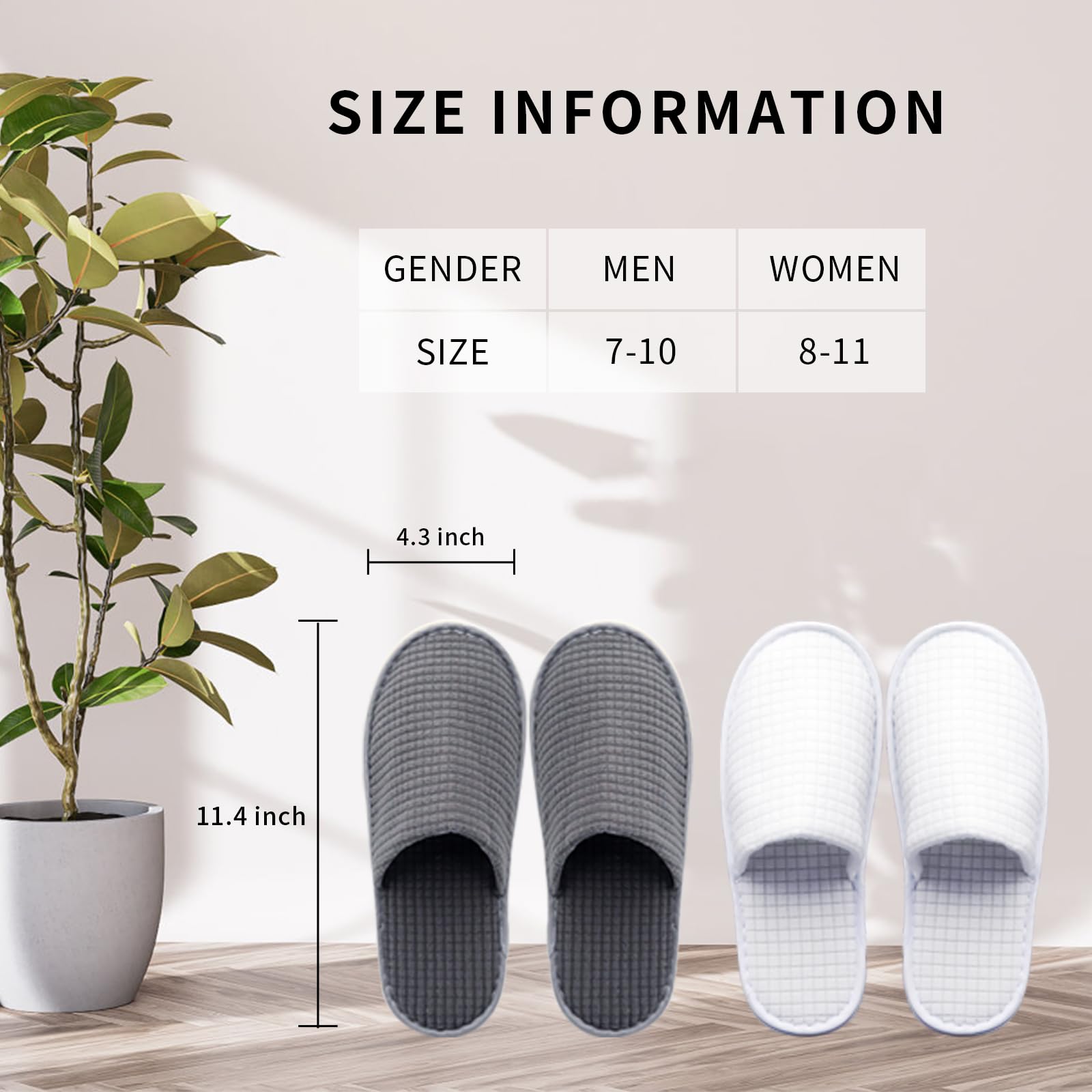 8 Pairs Disposable Hotel Slippers for Guests - Non-Slip Polar Fleece SPA Slippers, Washable & Reusable for Travel, Bridal, Women & Men - Perfect for Hotels, Spas, and Home Use