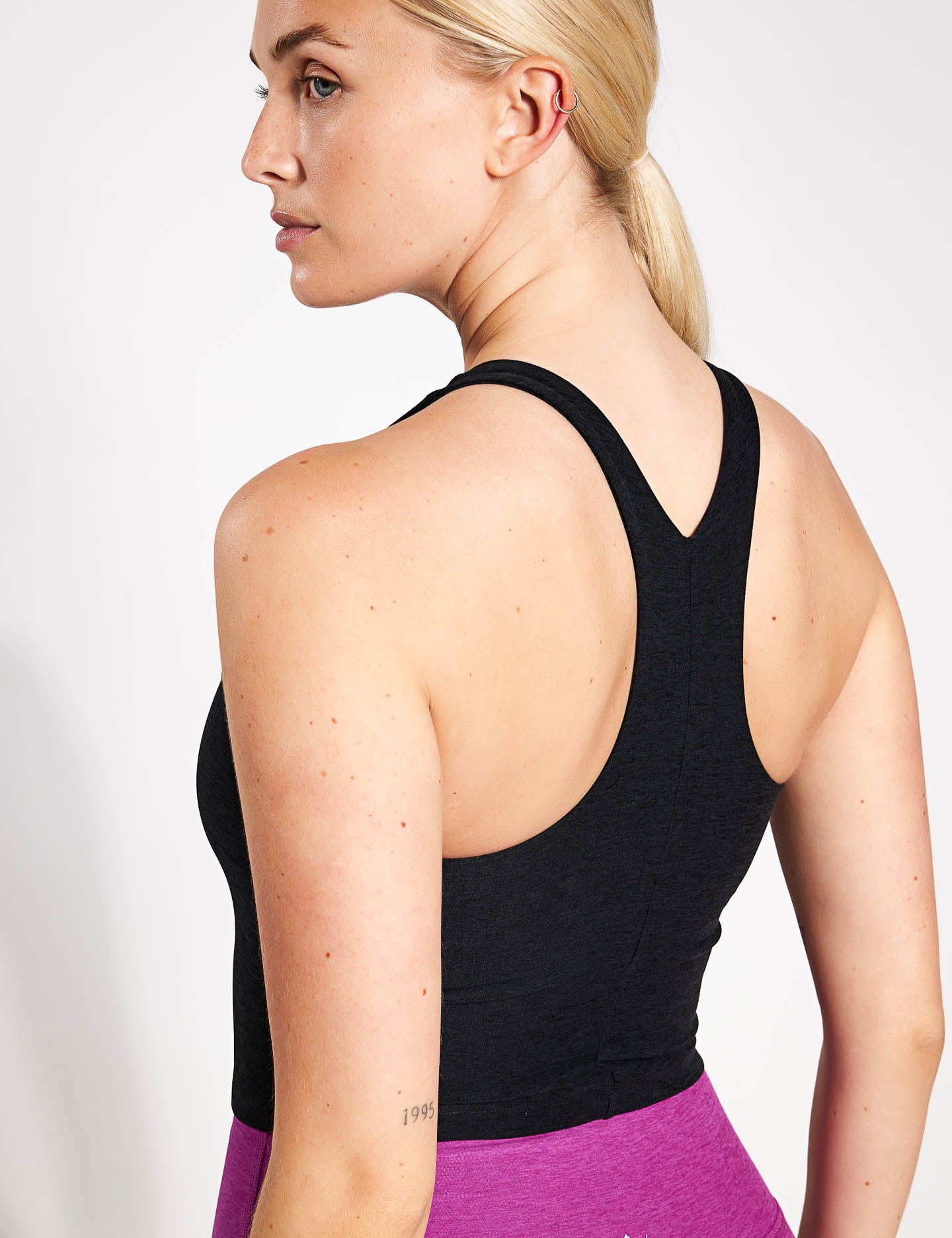 Spacedye Refocus Cropped Tank Top - Darkest Night Color for Women | Yoga, Gym & Casual Wear | Perfect for Workouts and Everyday Fashion