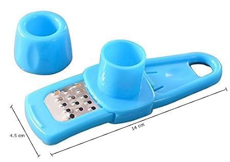 Blossom Creation Garlic Ginger Grater - Plastic Chopper for Kitchen - Multi-Color (Buy One Get One Free) - Perfect for Grating Garlic, Ginger & Spices for Cooking, Baking & Meal Prep
