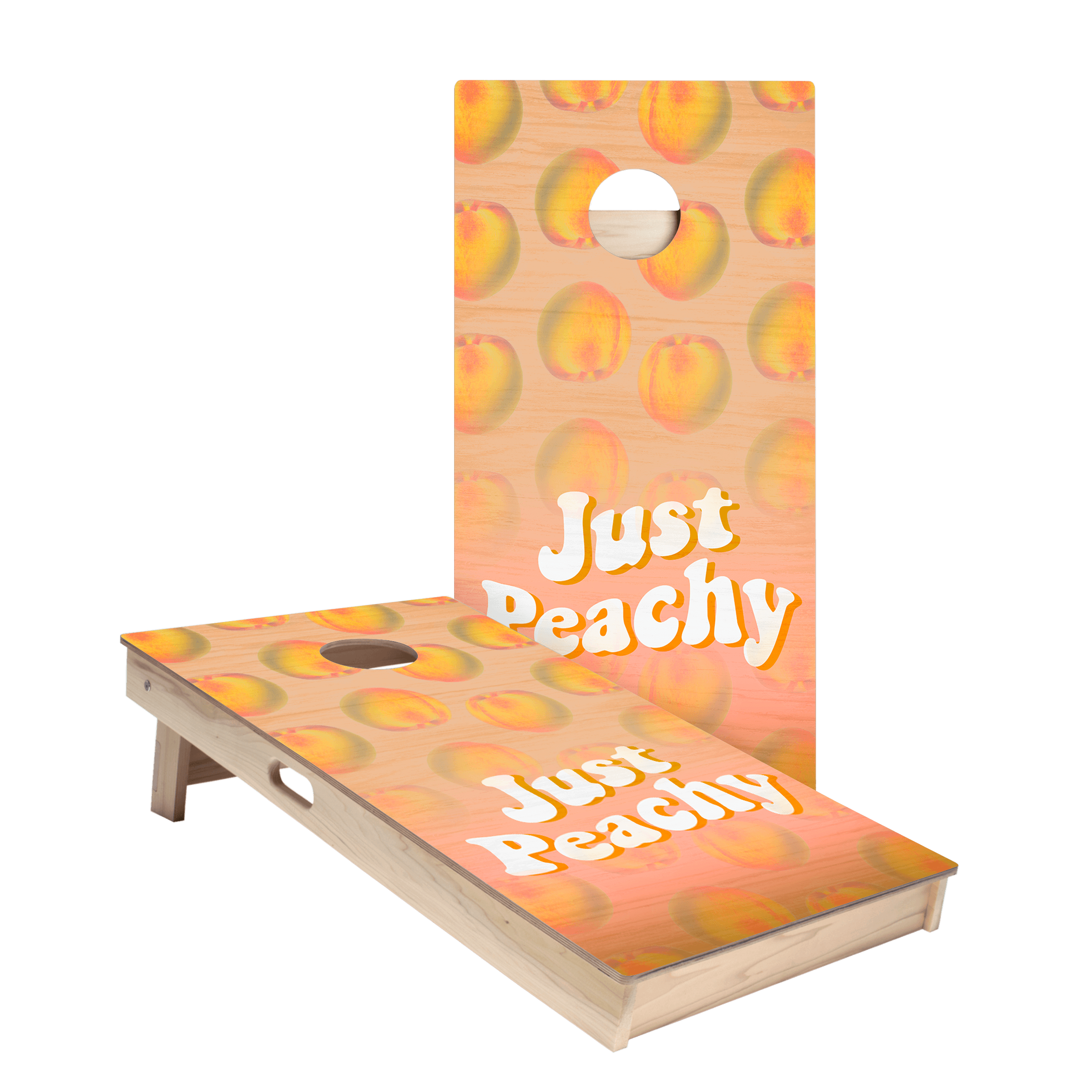 Just Peachy Star Cornhole Boards Set - Premium Outdoor Bean Bag Toss Game for Backyard, Tailgating, and Parties - Perfect for Family Fun and Outdoor Entertainment