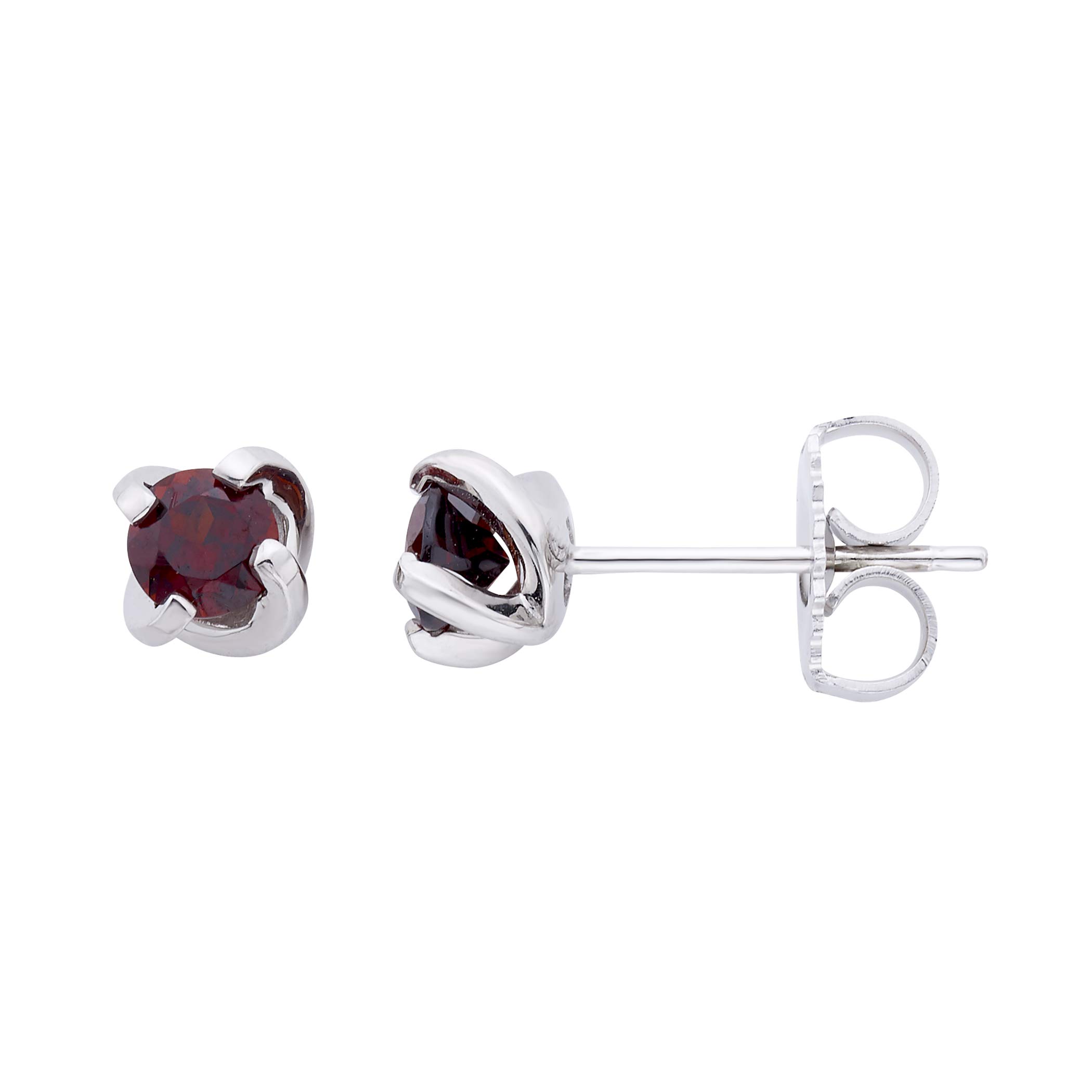 Boston Bay Diamonds Sterling Silver Petite Swirl-Set Birthstone Stud Earrings - Dainty & Elegant Jewelry for Women - Perfect for Birthdays, Anniversaries & Everyday Wear