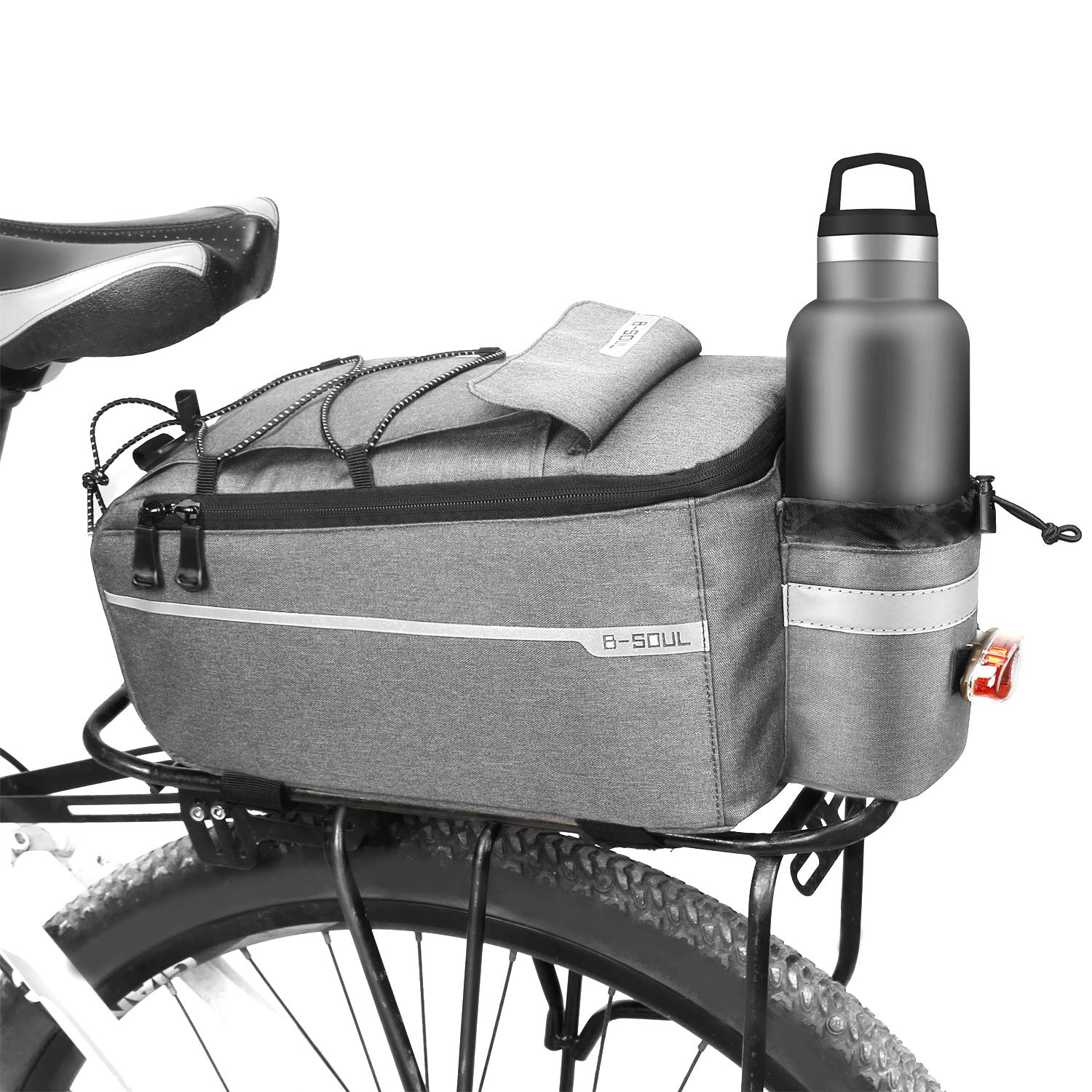 **Jhua Waterproof 10L Insulated Bike Rear Rack Trunk Bag - Reflective MTB Bicycle Commuter Pannier with Shoulder Strap for Cycling, Commuting & Outdoor Adventures**