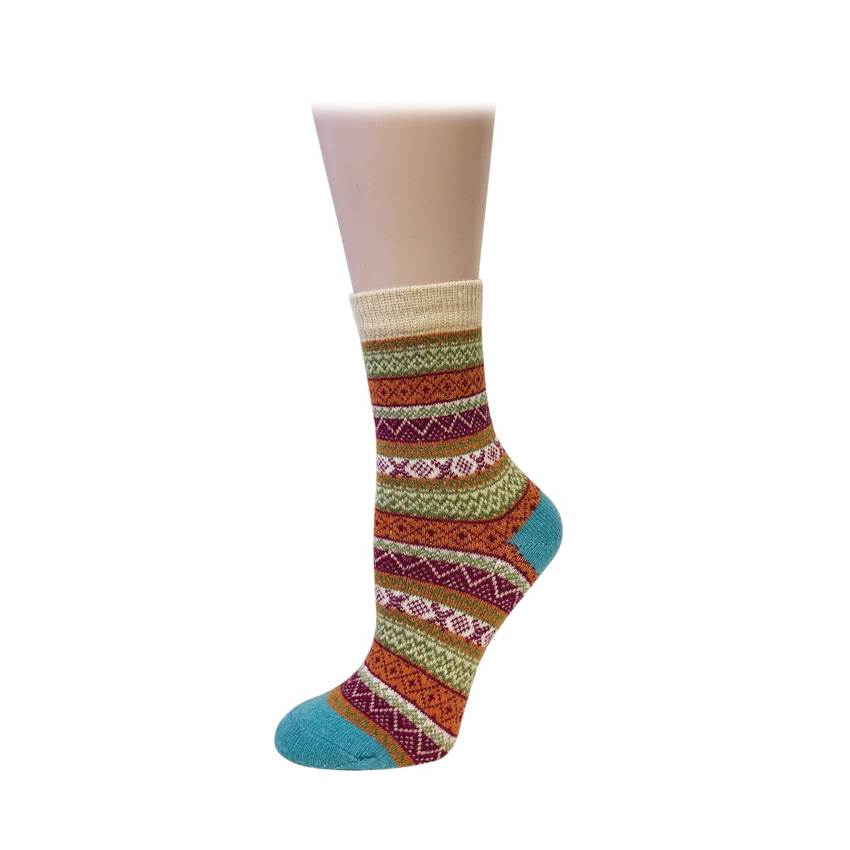 Allydrew Nordic Print Wool Socks - Soft & Warm Winter Socks for Men & Women - 5 Pairs Pack - Perfect for Hiking, Home & Office Wear