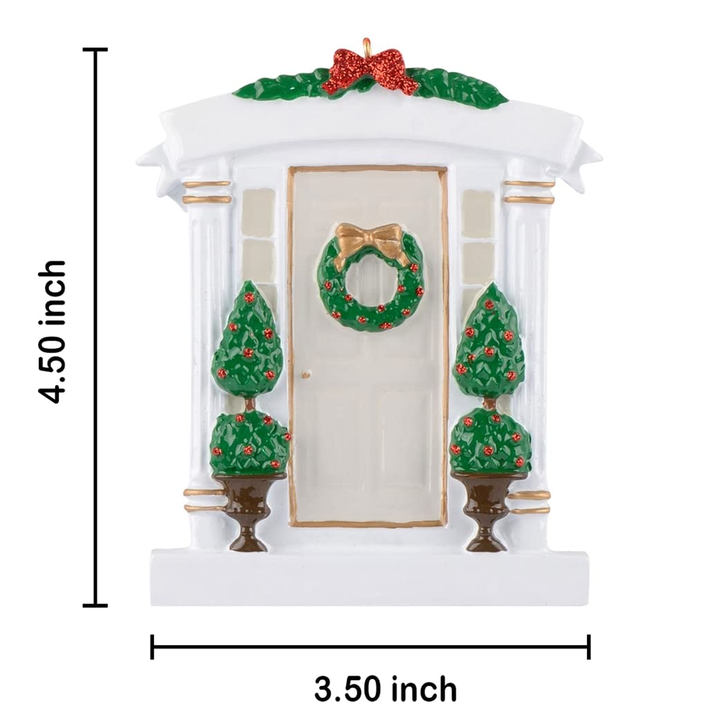 Personalized White Door Christmas Tree Ornament - Custom Housewarming Gift for New Home, Hostess Gift, First Christmas in New Home 2025 - Perfect for Holiday Decor, New Home Celebrations & Festive Gifting