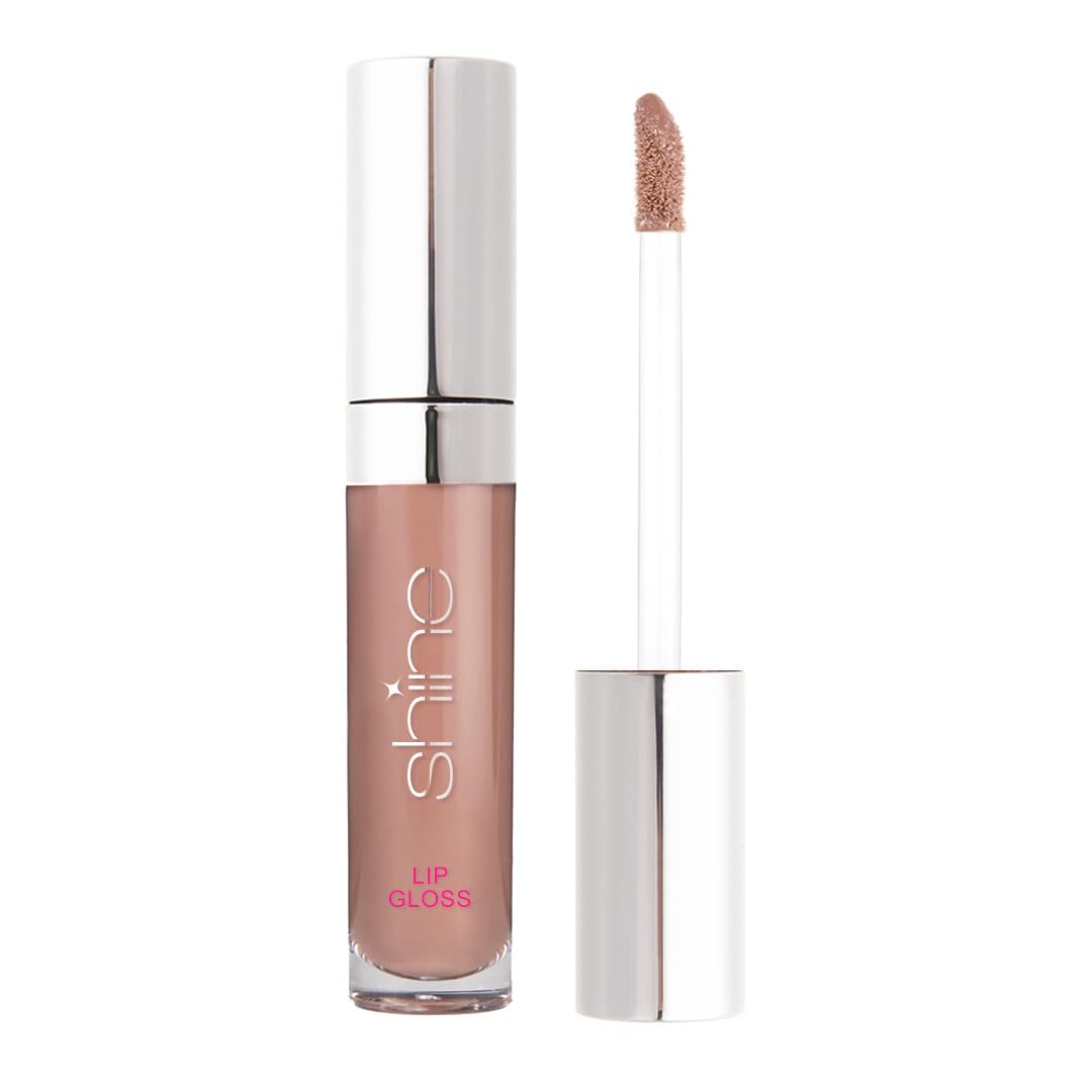 Shine Cosmetics Long-Lasting Hydrating Lip Gloss - Non-Sticky Liquid Lip Color with Shine, Gluten Free, Paraben Free & Cruelty Free (Grounded, 0.23 Fl Oz) - Perfect for Everyday Wear, Parties & Special Occasions