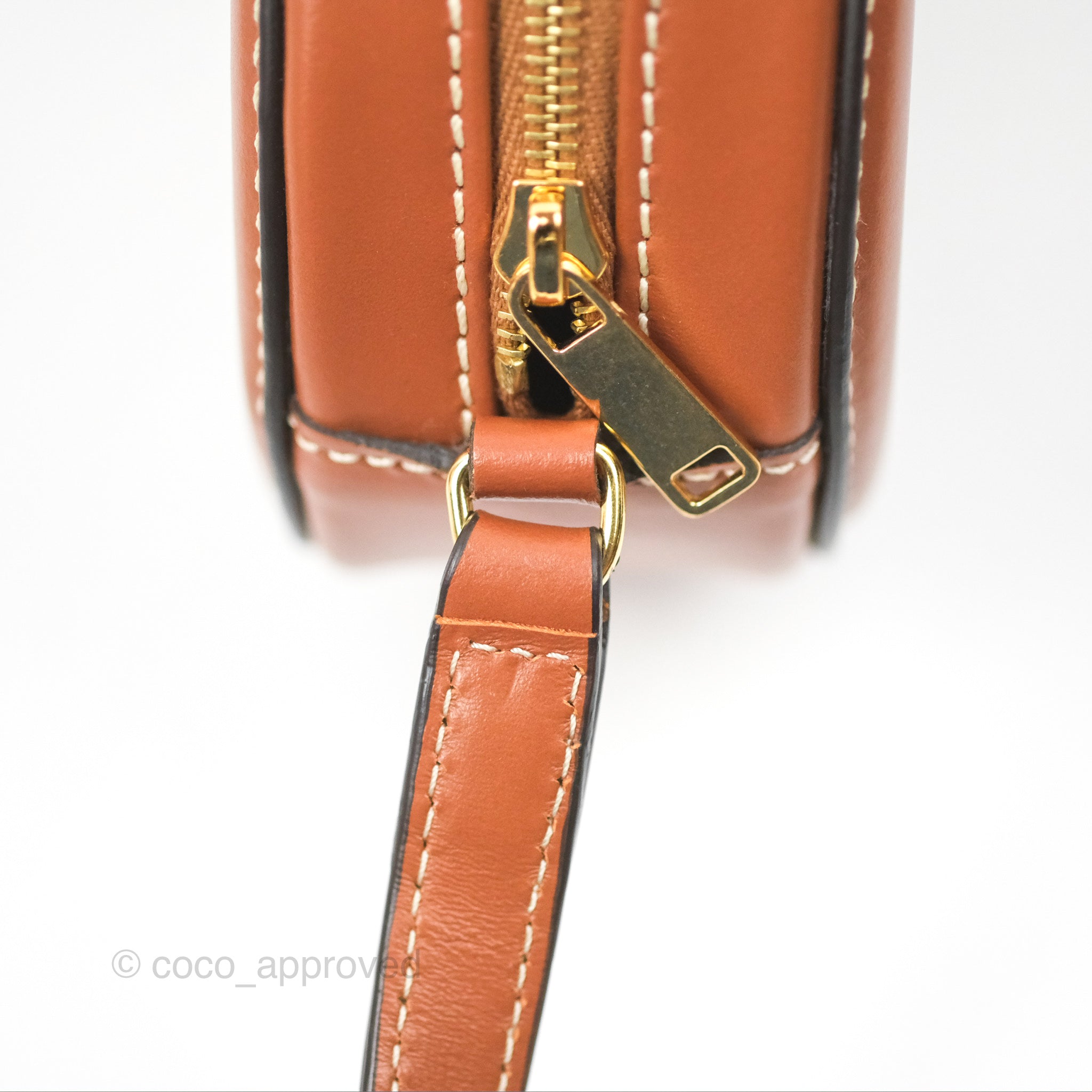 Celine Triomphe Oval Bag in Tan Calfskin Leather - Luxury Crossbody Handbag for Women, Perfect for Work, Date Night & Travel