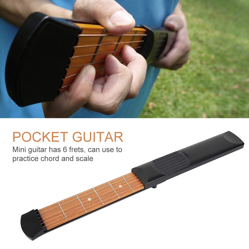 6 Fret Guitar Chord Trainer - Mini Practice Strings Tool for Acoustic & Electric Guitar - Perfect for Beginners & Travel Practice