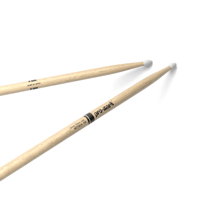 ProMark Classic Attack 5A Shira Kashi Oak Drumsticks with Oval Nylon Tip - Premium Drum Sticks for Rock, Jazz & Live Performances