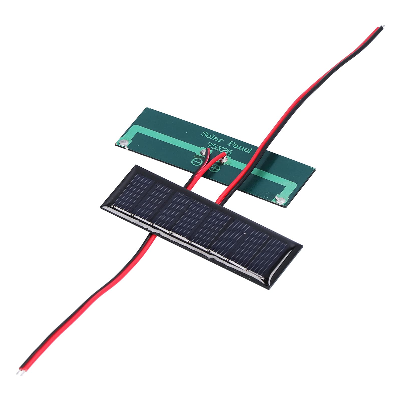 2PCS 4V Portable Flexible Solar Panels - 75x25mm Polysilicon Solar Cells with Electronic Wires for DIY Science Projects, Outdoor Camping & Emergency Power Supply