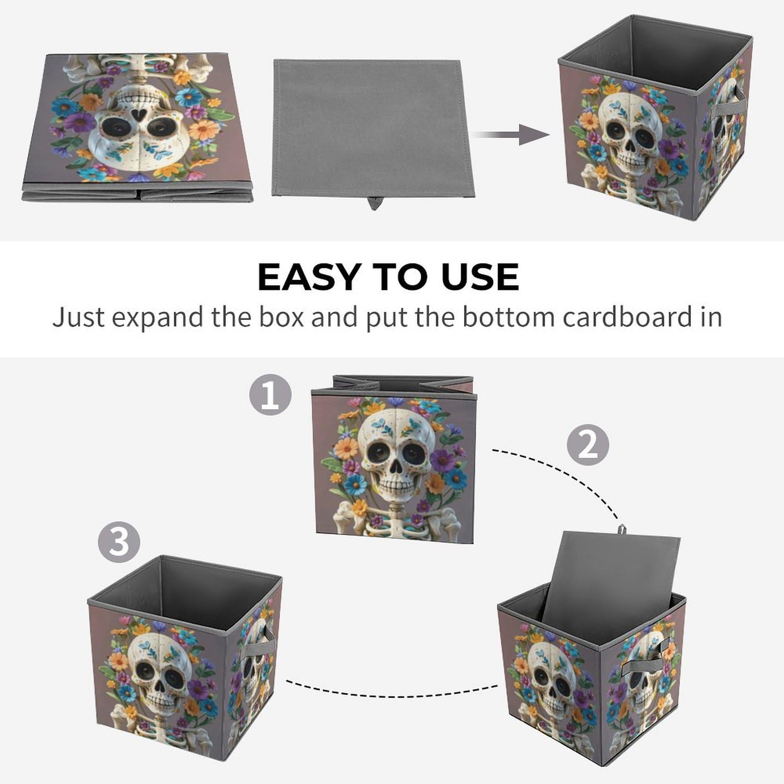 Collapsible Storage Bins with Handles - Foldable Organizer for Closet, Bedroom & Office