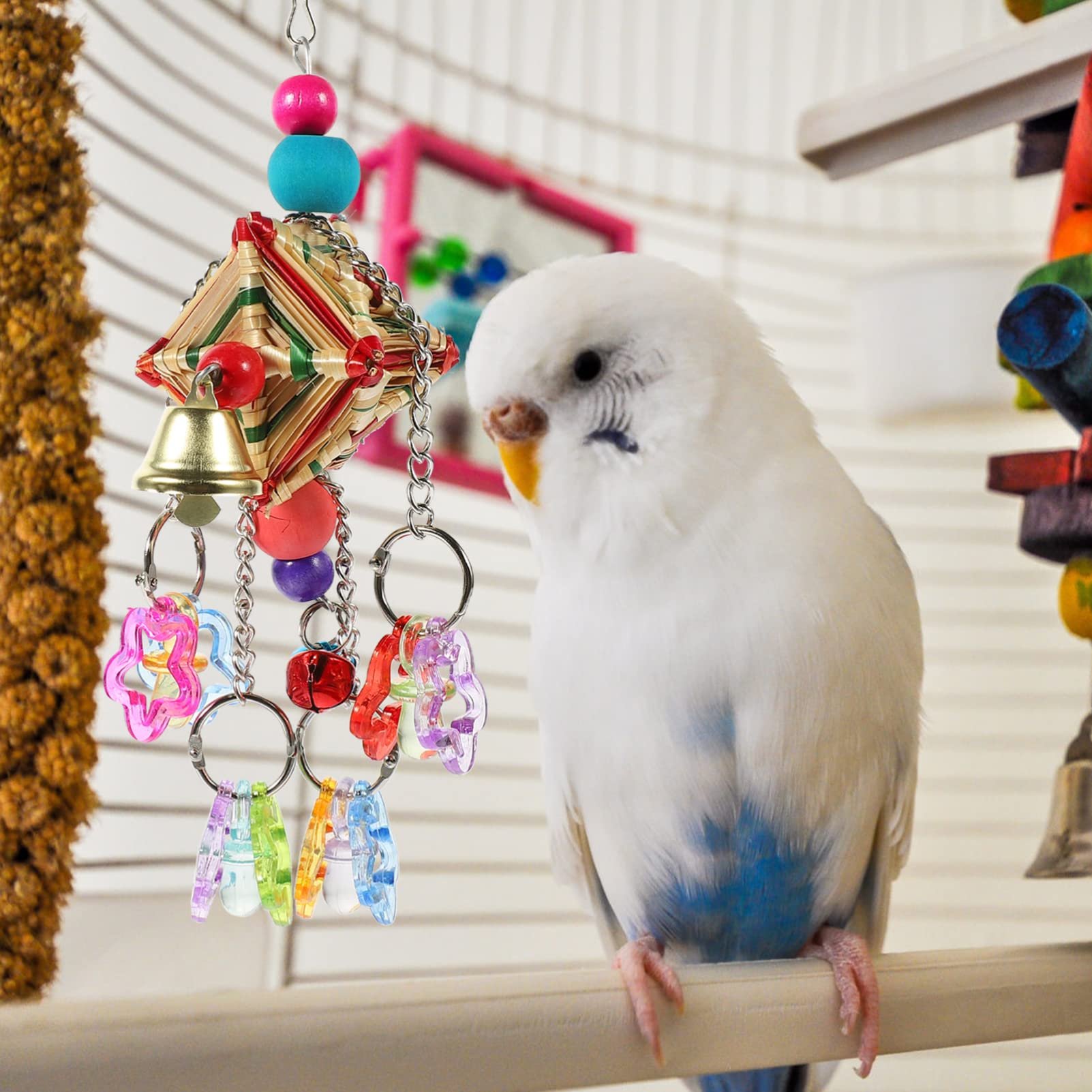 Best Parrot Chewing Toy for Birds - Durable Chew & Grinding Plaything for Teething, Biting & Comfort - Perfect Cage Accessory for Parakeets, Cockatiels & Lovebirds - Great for Stress Relief & Beak Health