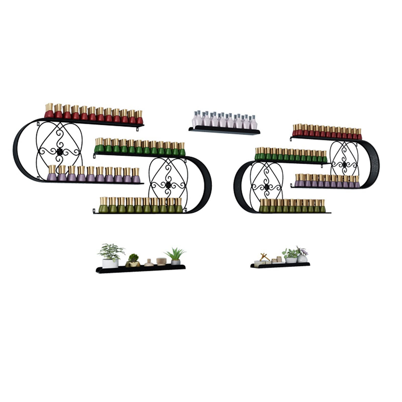 Wall Mount Nail Polish Organizer Rack - U-Shaped Iron Nail Polish Holder for 220 Bottles - Perfect for Home Salon, Spa & Nail Business Organization (Great for Small Spaces & Professional Use)