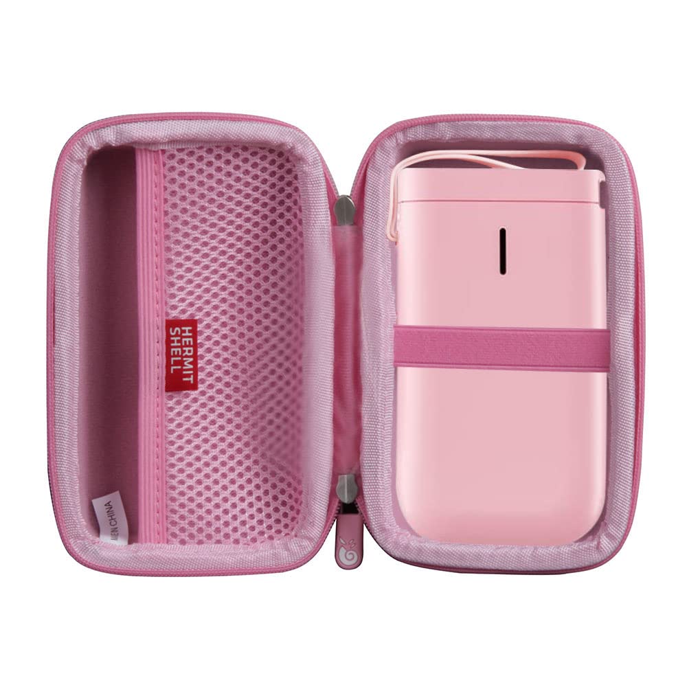 Hermitshell Pink Travel Case for NIIMBOT D11 Label Maker Machine - Portable Protective Storage Pouch for Label Printer - Perfect for Office, School, Travel & Home Organization