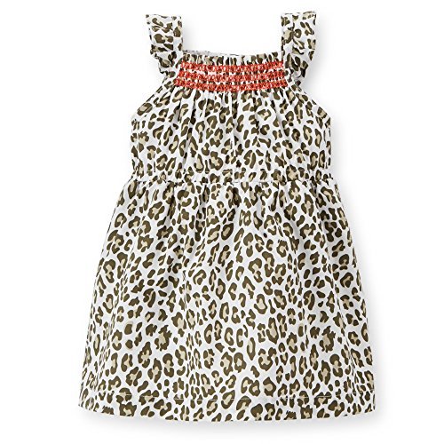 Carters Poplin Leopard Print Baby Dress - 12 Months | Soft Cotton Casual Outfit for Girls, Playdates & Special Occasions