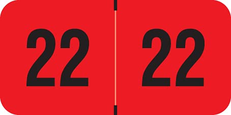 2022 Year Labels - Compatible with Smead ETYJ Series, Red & Black End Tab File Folder Stickers, 500/Roll (3/4