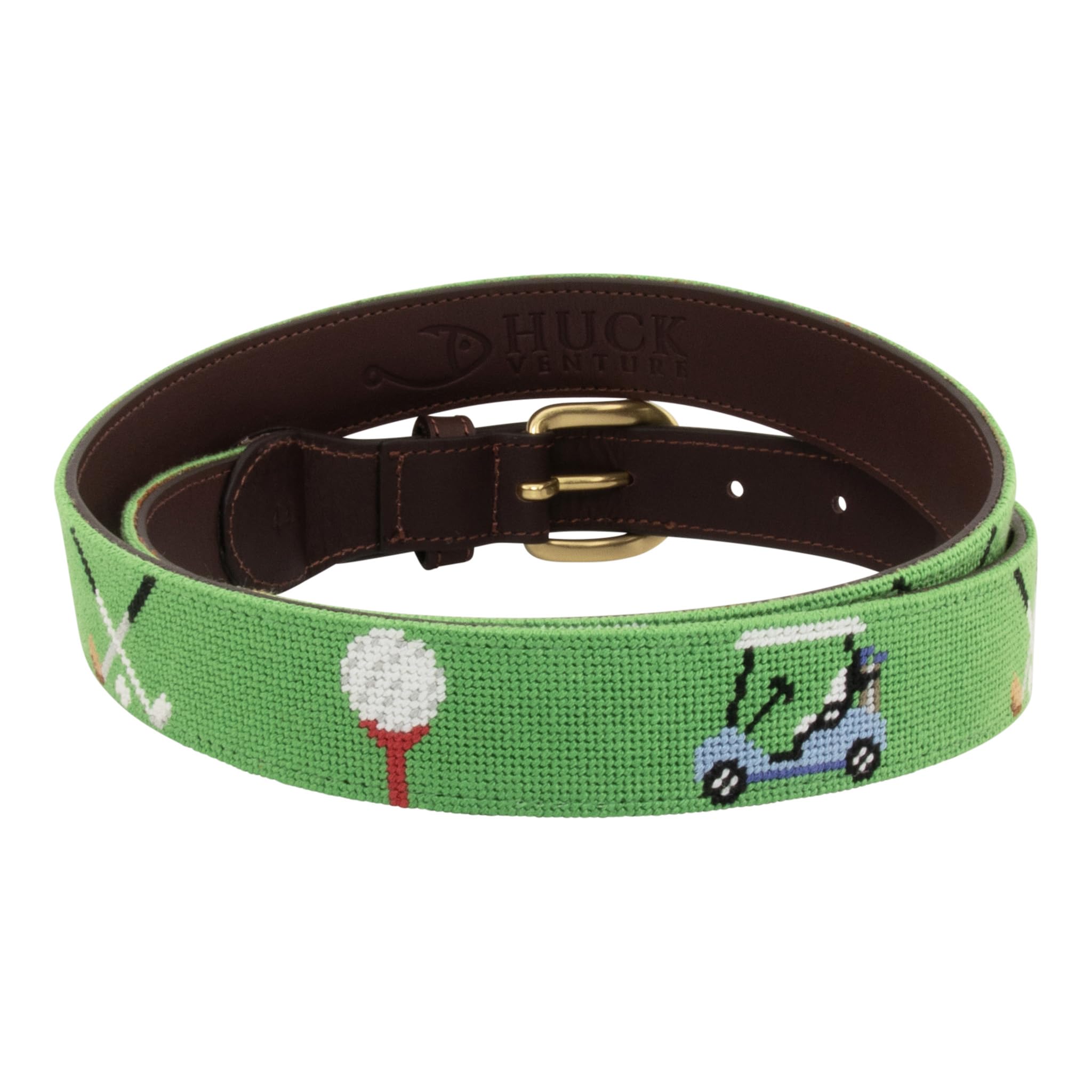 Premium Full Grain Leather Needlepoint Belts for Men - Handcrafted with Cotton Thread & Solid Brass Buckle - Perfect for Casual, Business & Formal Occasions