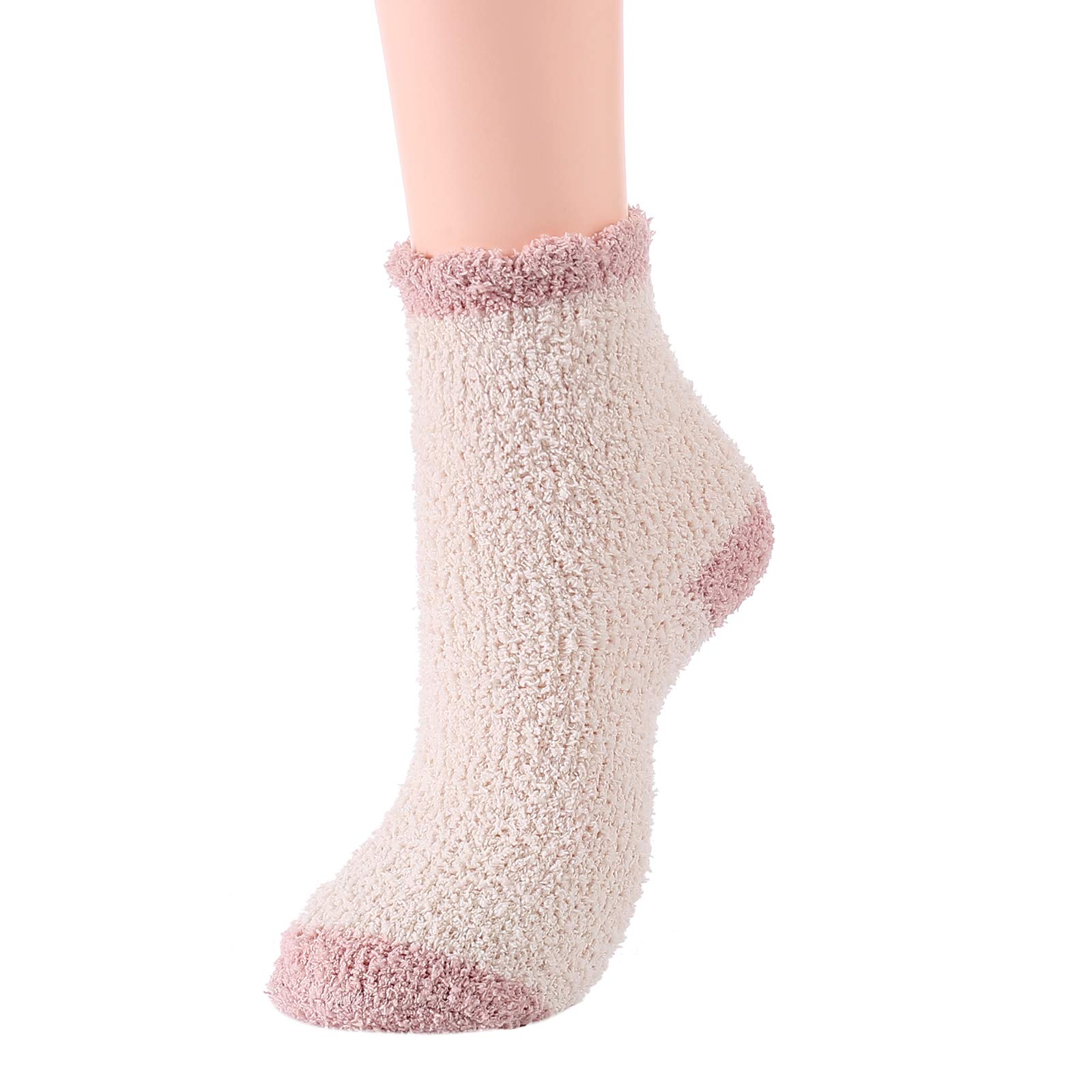 Cozy Winter Fuzzy Socks for Women - Ultra Soft Warm Fluffy Socks with Non-Slip Grips - Perfect for Home, Gym, Yoga & Outdoor Activities