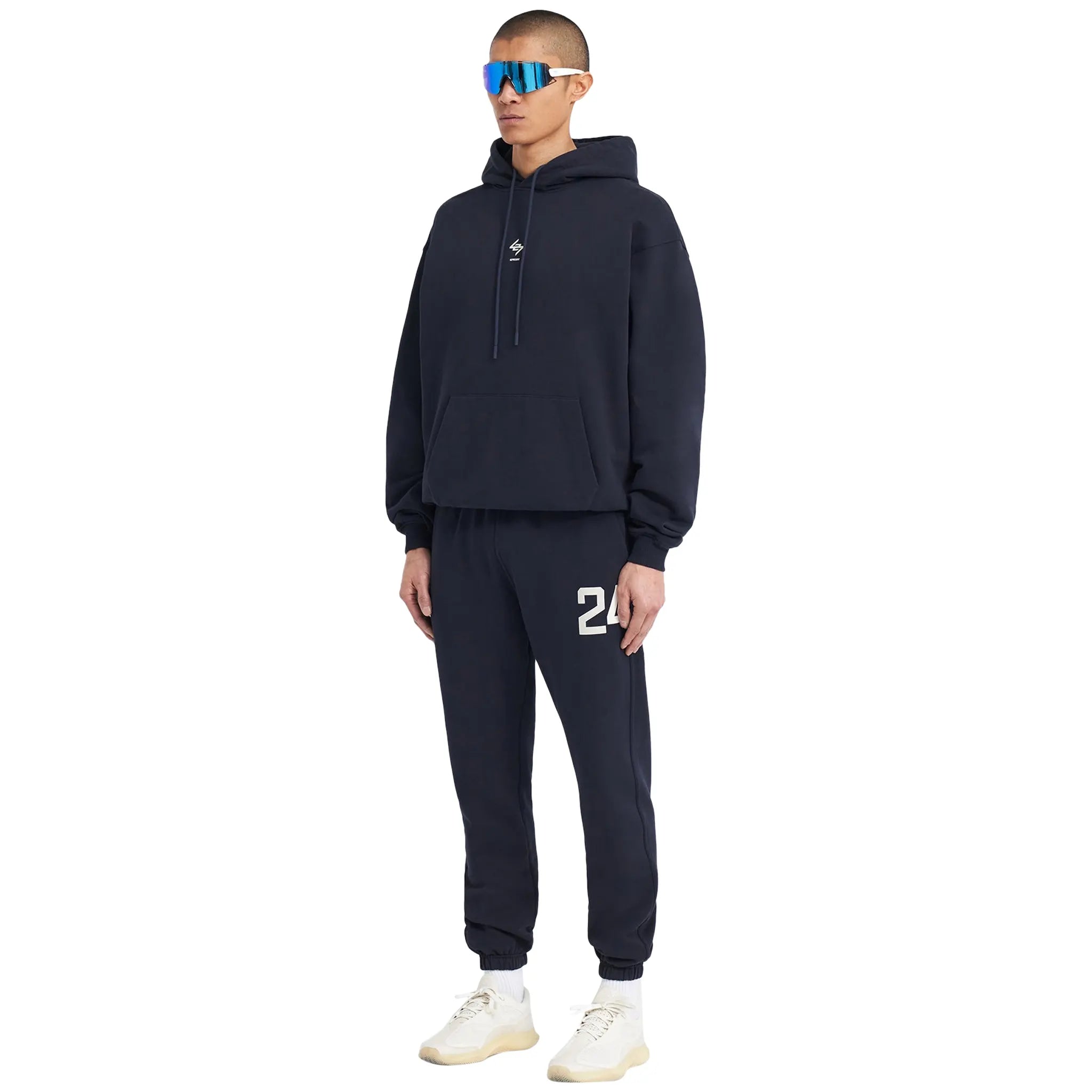 Represent 247 Oversized Navy Blue Hoodie for Men & Women - Comfortable Streetwear Pullover for Casual Wear, Gym, and Outdoor Activities