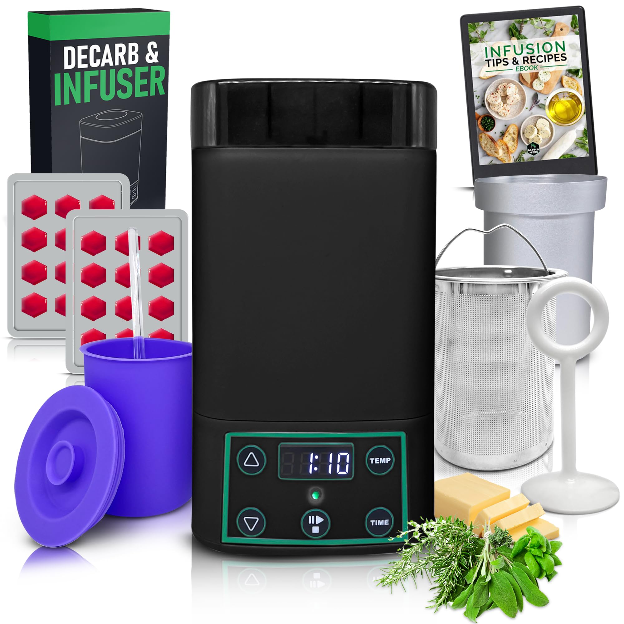 Decarboxylator & Infuser Machine - Magic Butter Maker for Homemade Edibles, Gummies, Oils & Tinctures | Easy to Use, Mess-Free Design | Includes Recipe eBook & 2 Gummy Molds | Perfect for DIY Cannabis Cooking, CBD Infusions & Kitchen Creations