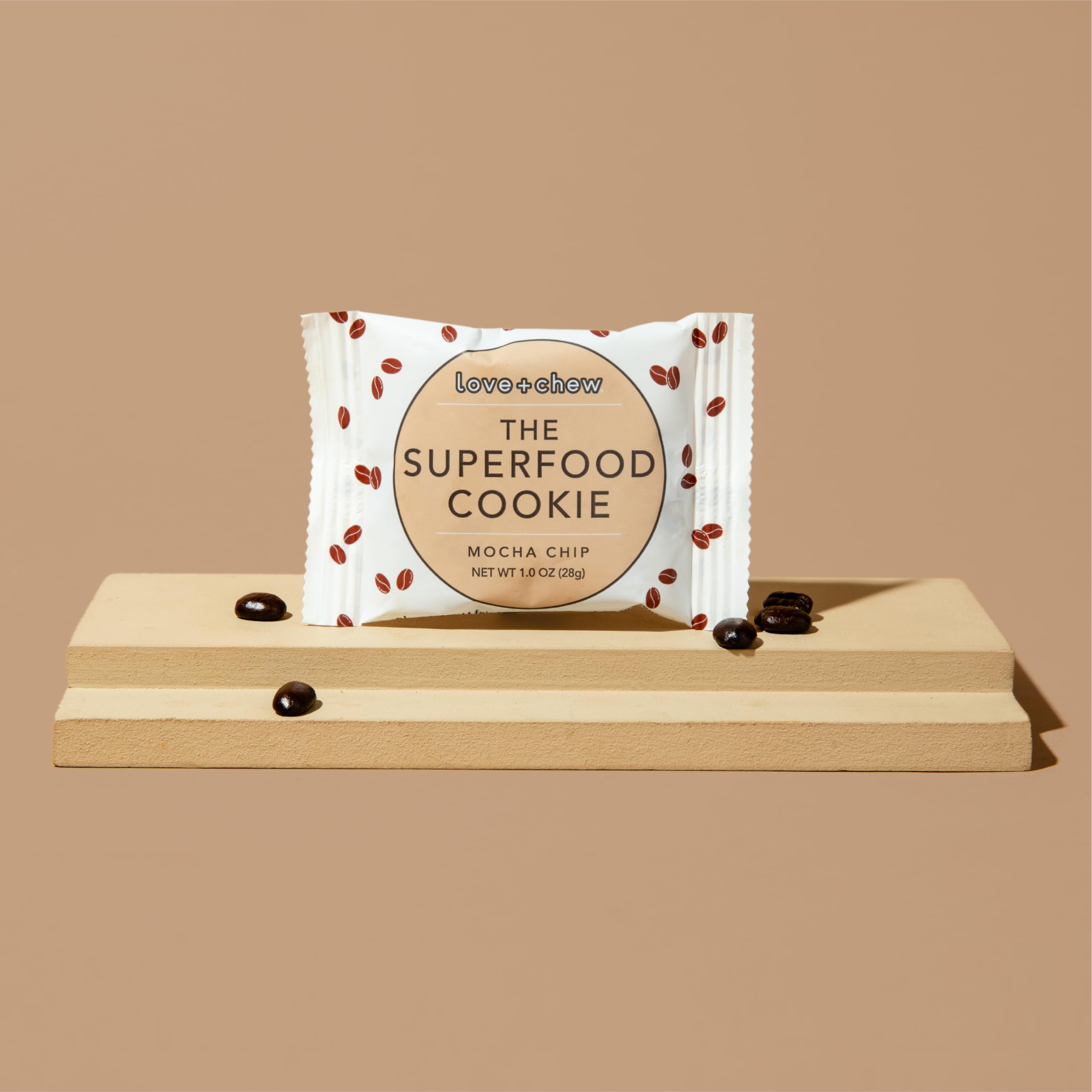 Love + Chew Mocha Chip Minis Bulk Box - 80 Count, 1 Ounce Each | Gluten Free, Vegan, Paleo & Non-GMO Soft Baked Cookies | High Protein Almond Snacks | Perfect for Office Snacks, School Lunches & On-the-Go Healthy Treats