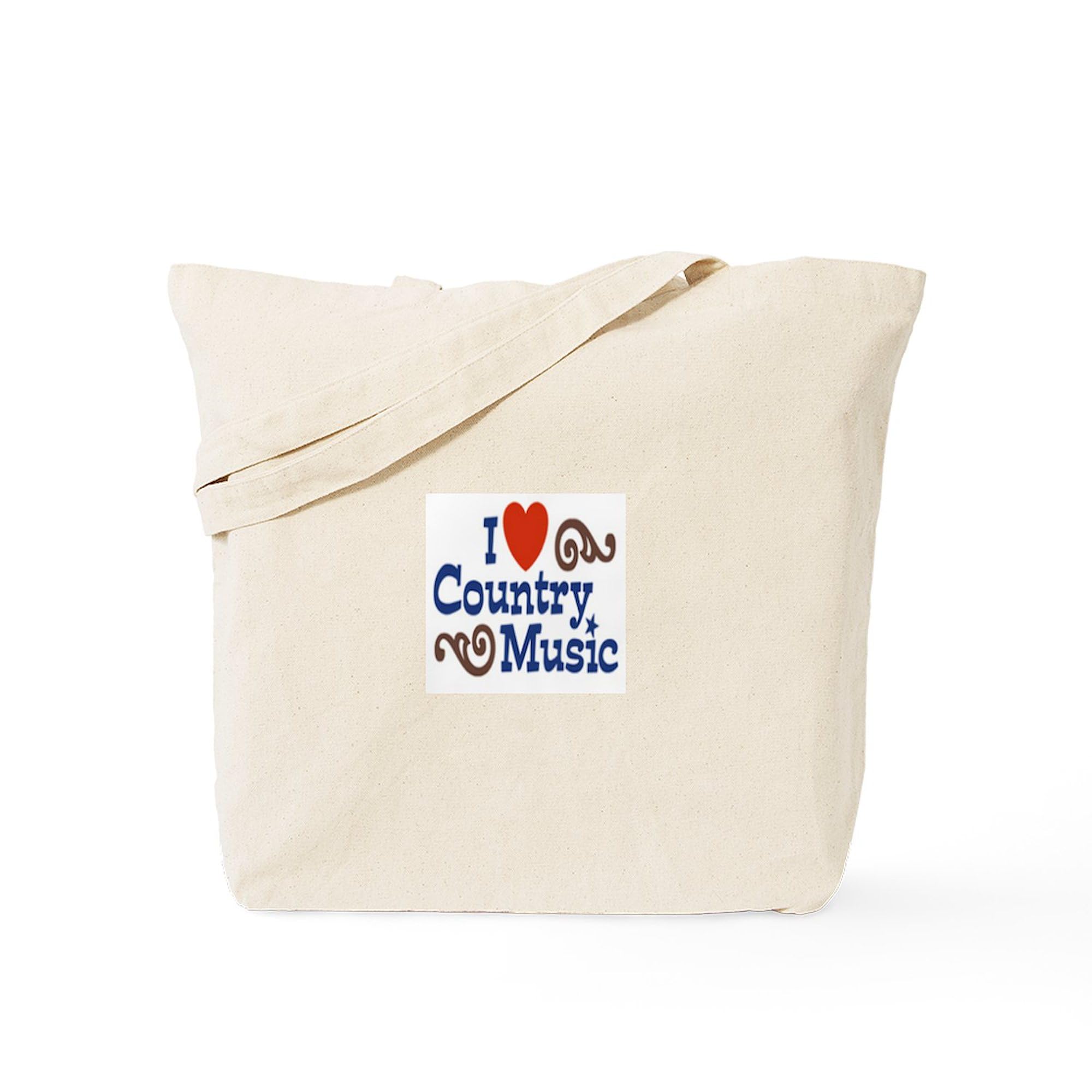 I Love Country Tote Bag - Natural Canvas Reusable Shopping Bag for Groceries, Beach & Farmers Market | Eco-Friendly & Durable
