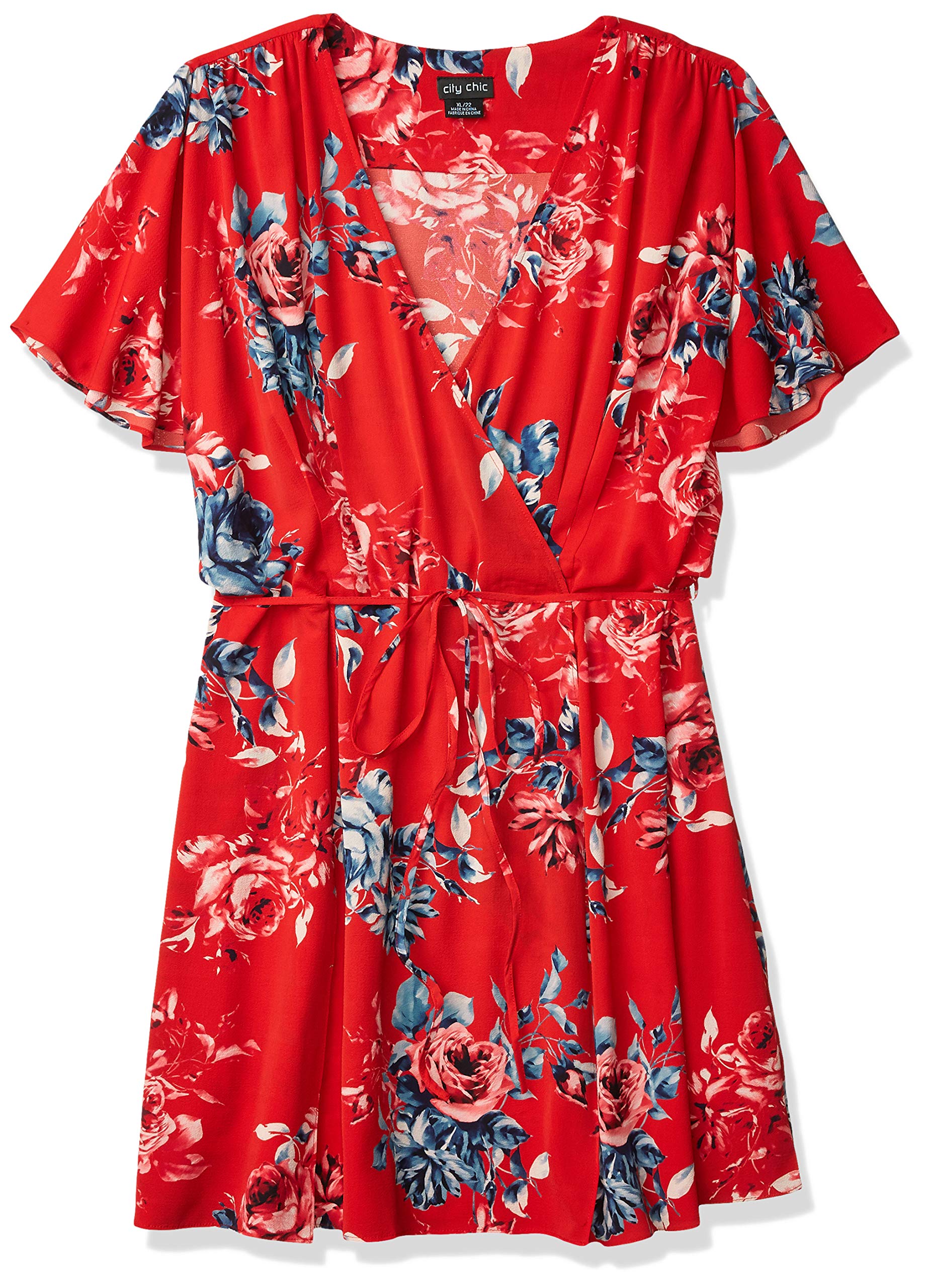 City Chic Women's Plus Size Floral Dress - Paris Inspired Elegant Midi Dress for Curvy Women | Perfect for Weddings, Parties & Special Occasions