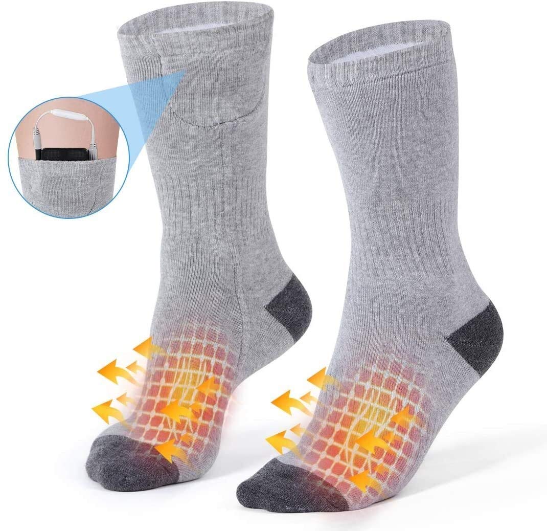 USB Electric Heated Socks for Men & Women - 3 Temperature Settings, Thermal Winter Socks for Outdoor & Indoor Use - Perfect for Hiking, Skiing, and Cold Weather Foot Warmers