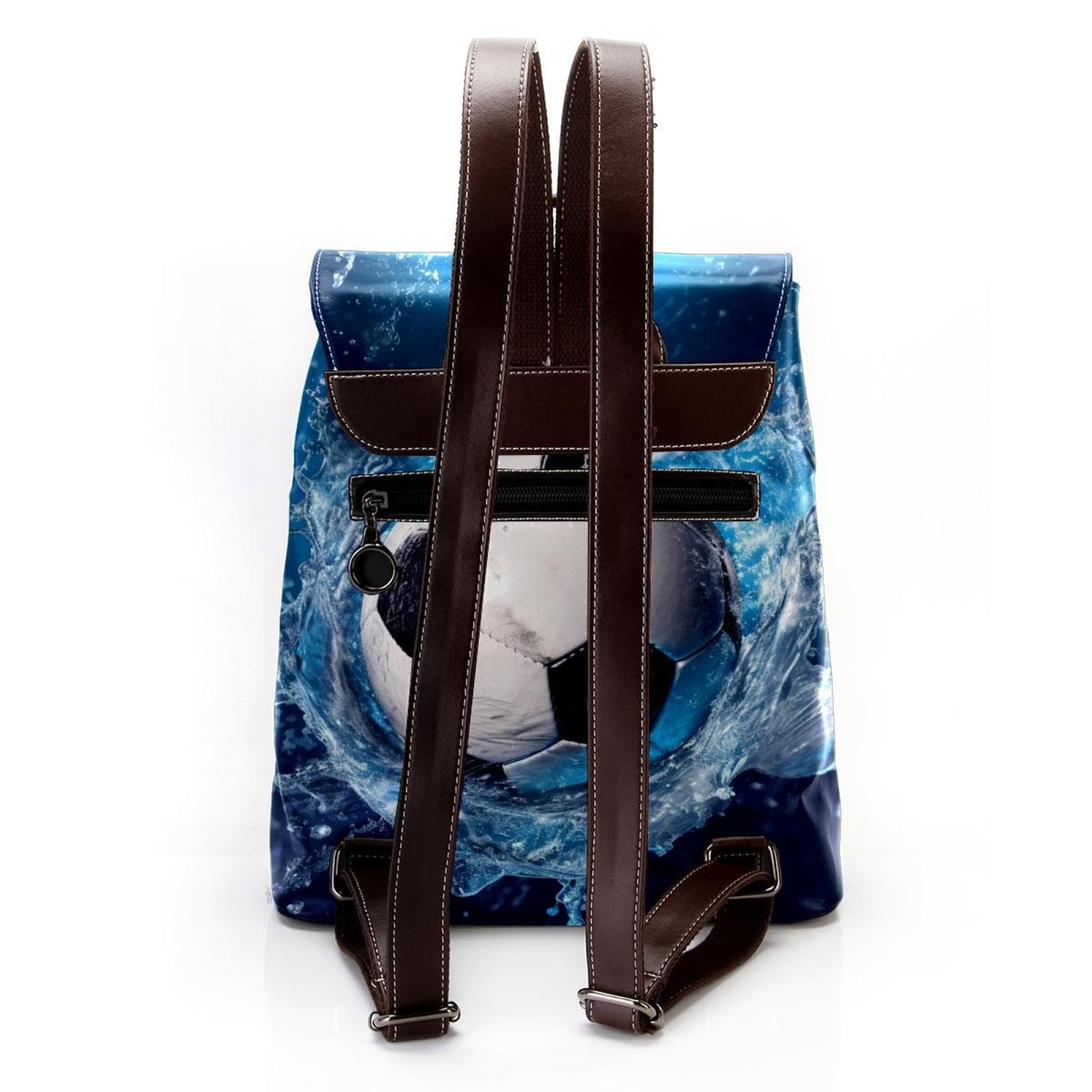Men's & Women's Travel Backpack - Durable Blue Ocean Design Waterproof Football Backpack for Hiking, Camping & Outdoor Adventures