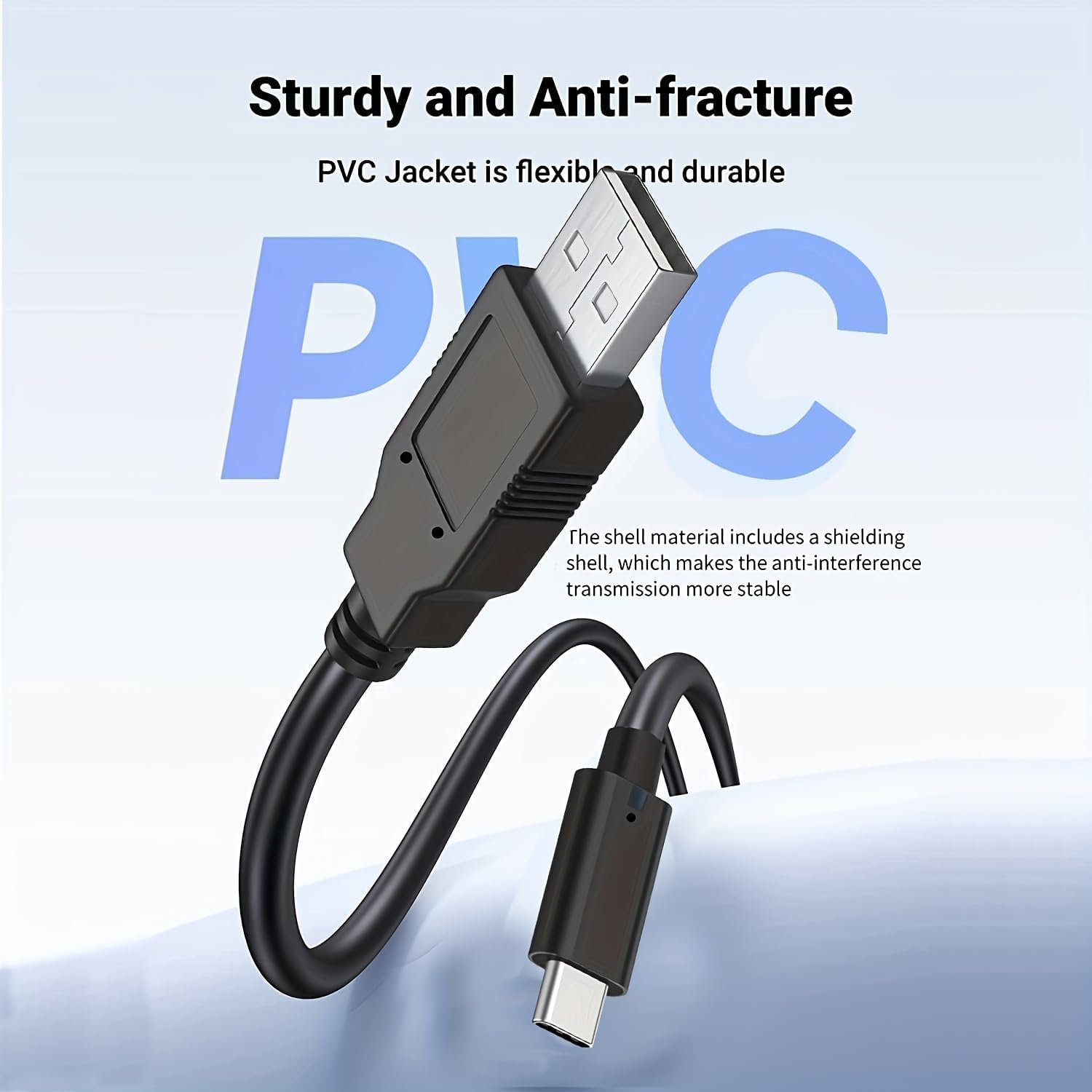 3ft USB-C to USB 2.0 Fast Charging Cable - 3A High-Speed Charger & 480Mbps Data Sync for Samsung Galaxy S23/S20/S10/S9/S8 Plus, A03s/A53/A71/A22, Tab A7 | LG Velvet/V30/V20/G6/G5 | PS5 Controller - Perfect for Home, Office & Gaming Setup