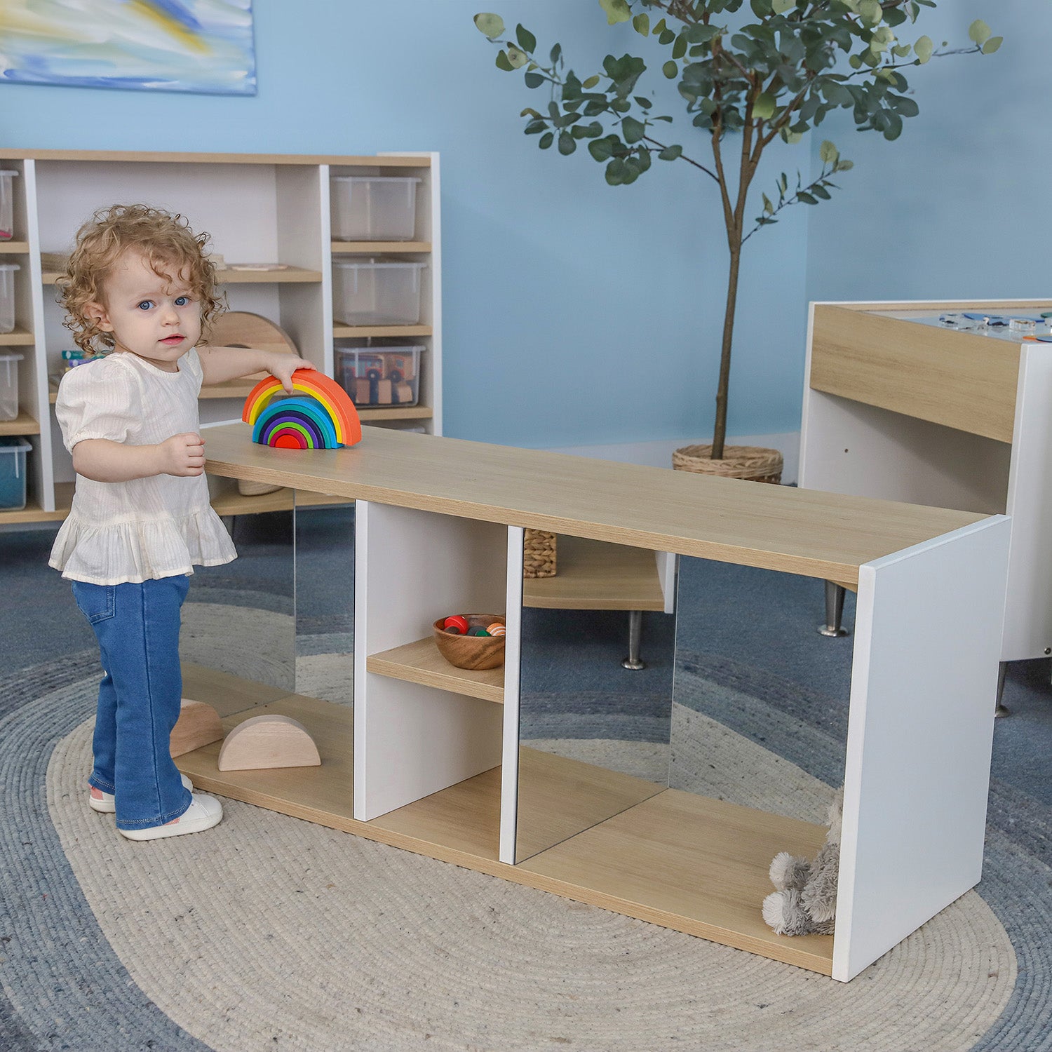 Elevated™ Discovery Crawl Thru Mirror Cabinet WB1947 - Kids Playroom Storage & Interactive Learning Toy for Toddlers