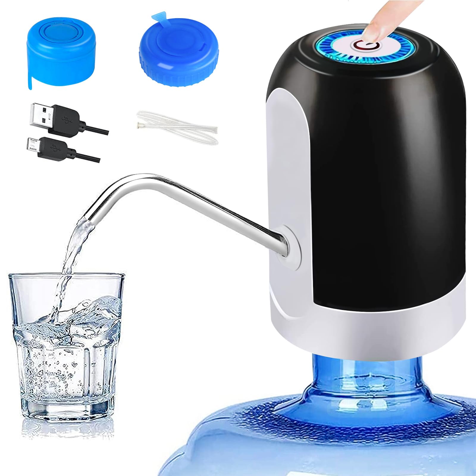 5 Gallon Water Dispenser with USB Pump - Reusable for Home & Office