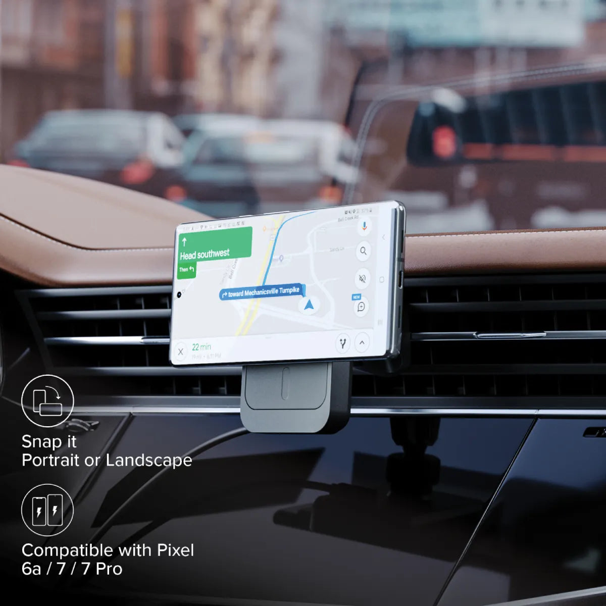 Matrix Universal Magnetic Car Charger with Air Vent Mount - Fast Wireless Charging for iPhone & Android - Perfect for Road Trips & Commuting