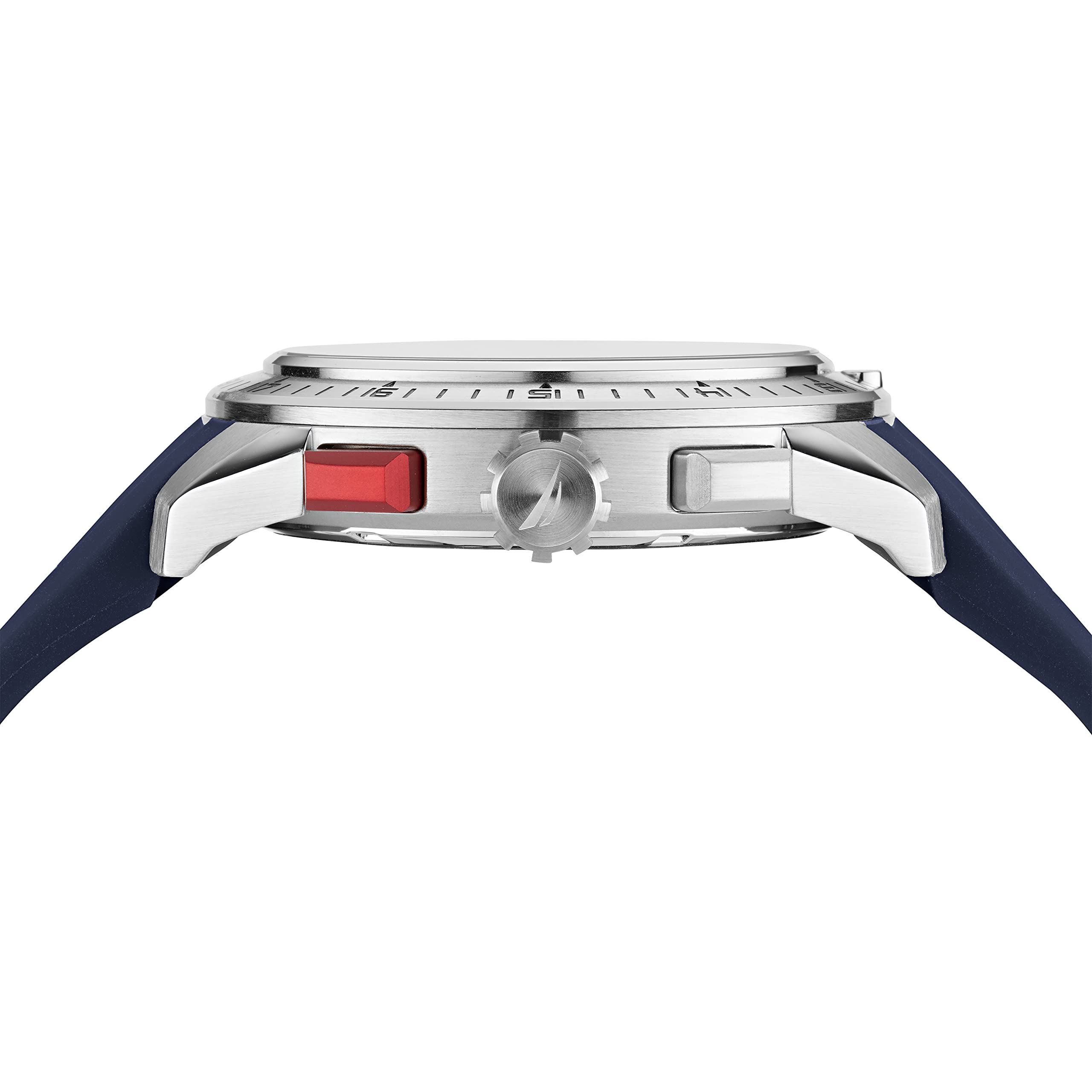 Nautica Men's NAPNSF108 NST 101 Grey Blue Silicone Strap Watch - Waterproof Casual Dress Watch for Business, Travel & Everyday Wear