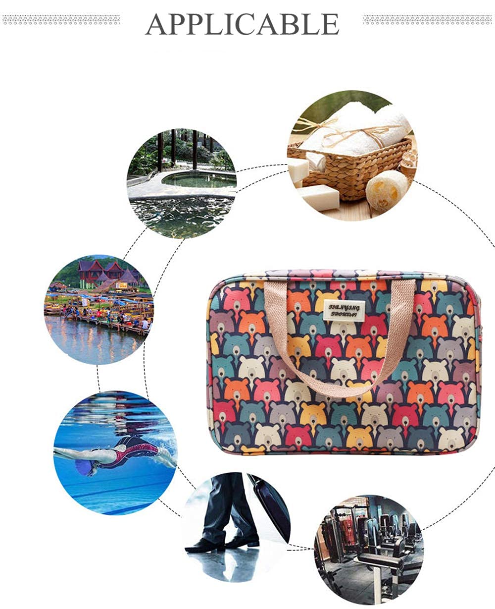 Water-Resistant Hanging Toiletry Bag for Women - Large Travel Cosmetic Organizer with Multiple Pockets, Portable Makeup Bag for Vacation, Gym, Camping & Outdoor Activities