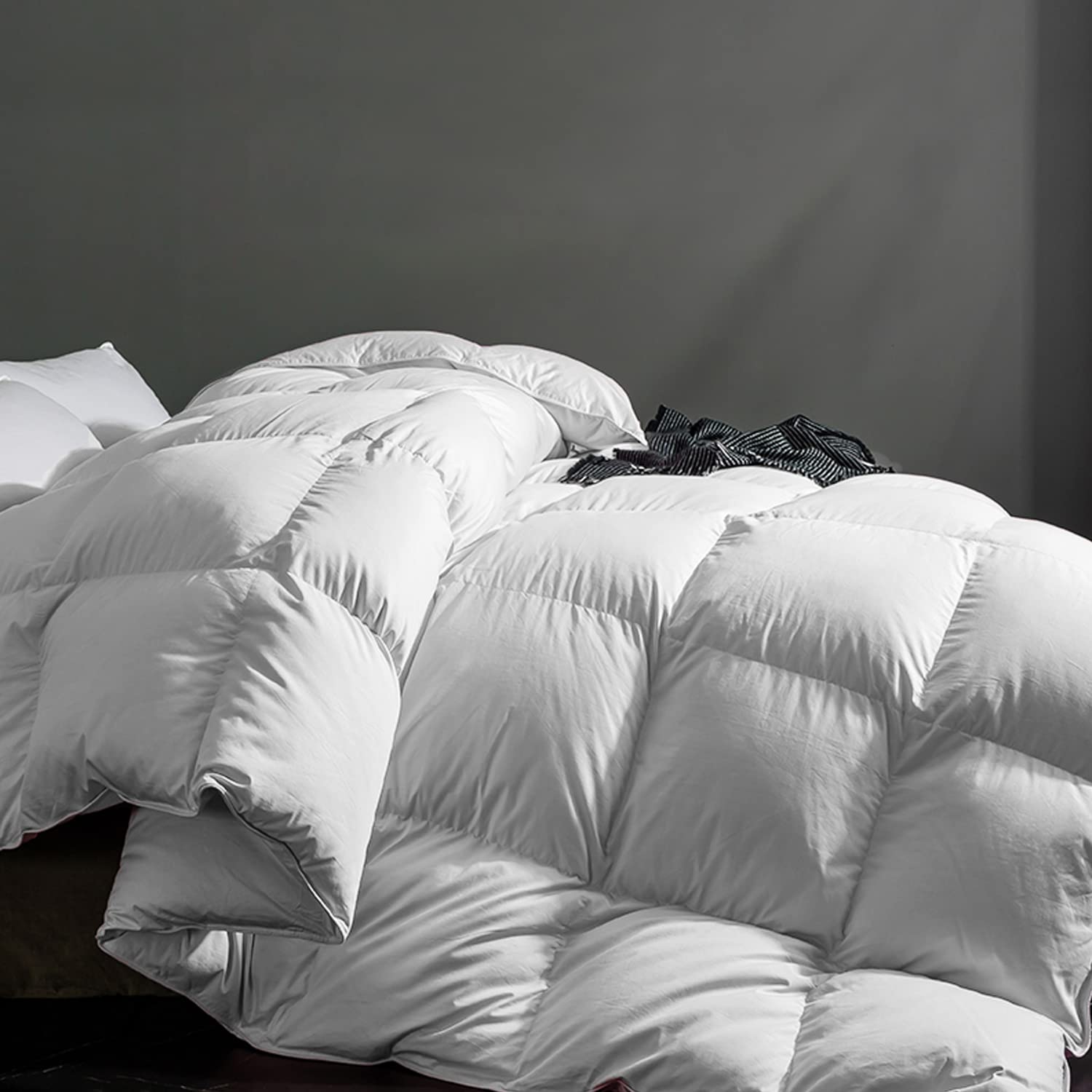 Premium King Size Marshmallow Dream Feather Down Comforter - All-Season Duvet Insert with 100% Cotton Fabric & Hypoallergenic Fill (106