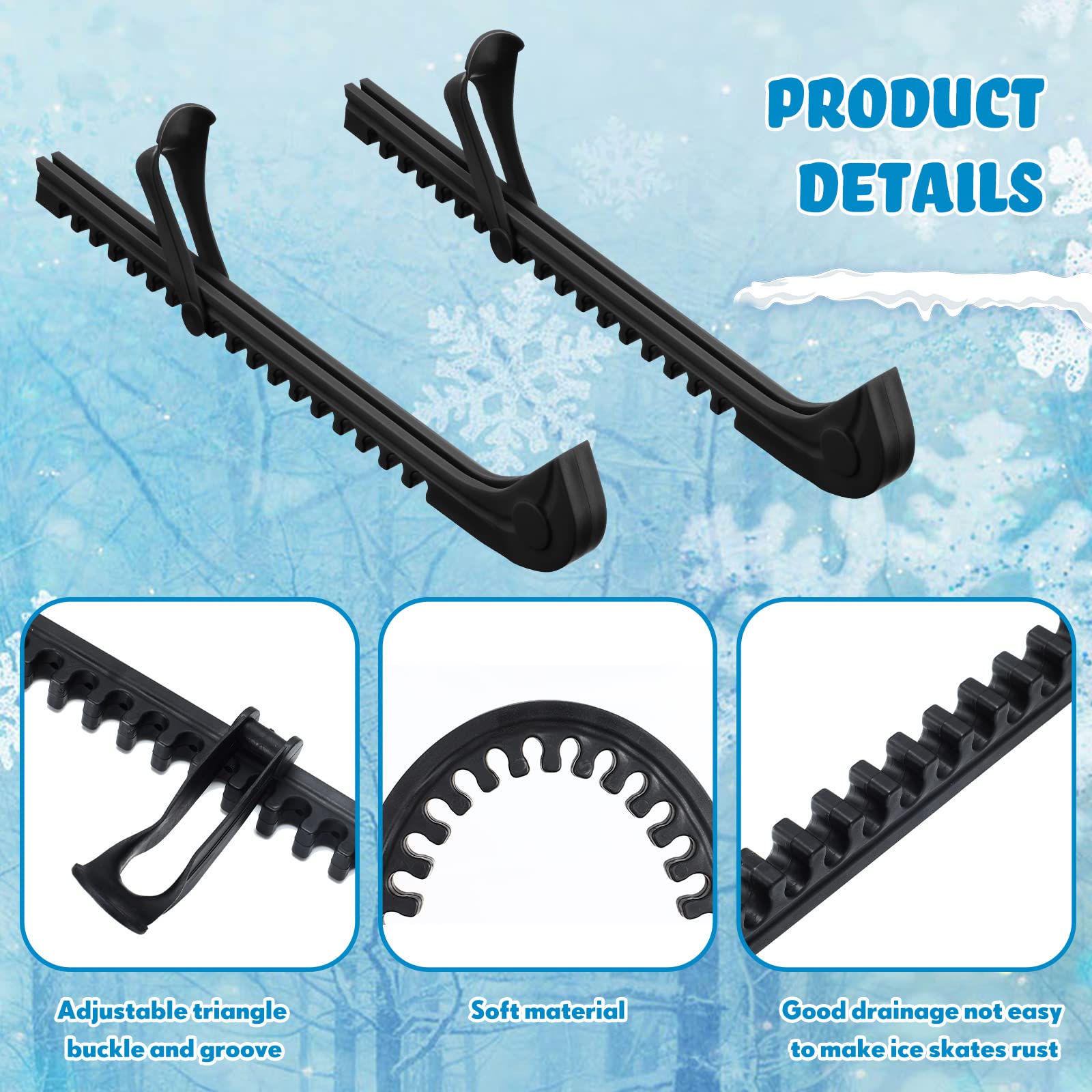 Yilloog 6-Pack Adjustable Hockey Skate Blade Covers - Ice Skate Protectors for Kids & Adults - Perfect for Indoor/Outdoor Use & Skate Protection