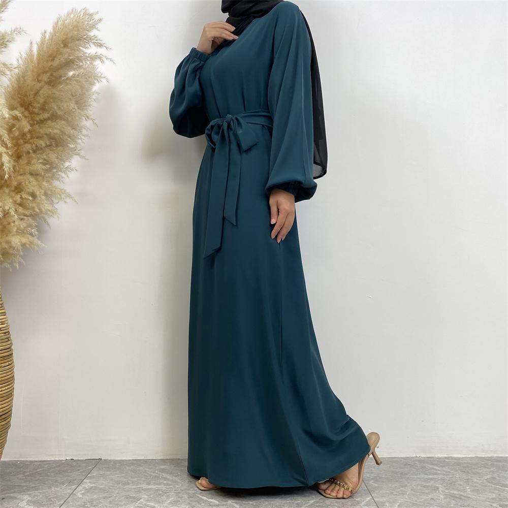 Elegant Classic Teal Abaya Dress for Women - Modest Islamic Fashion for Prayer, Wedding & Special Occasions