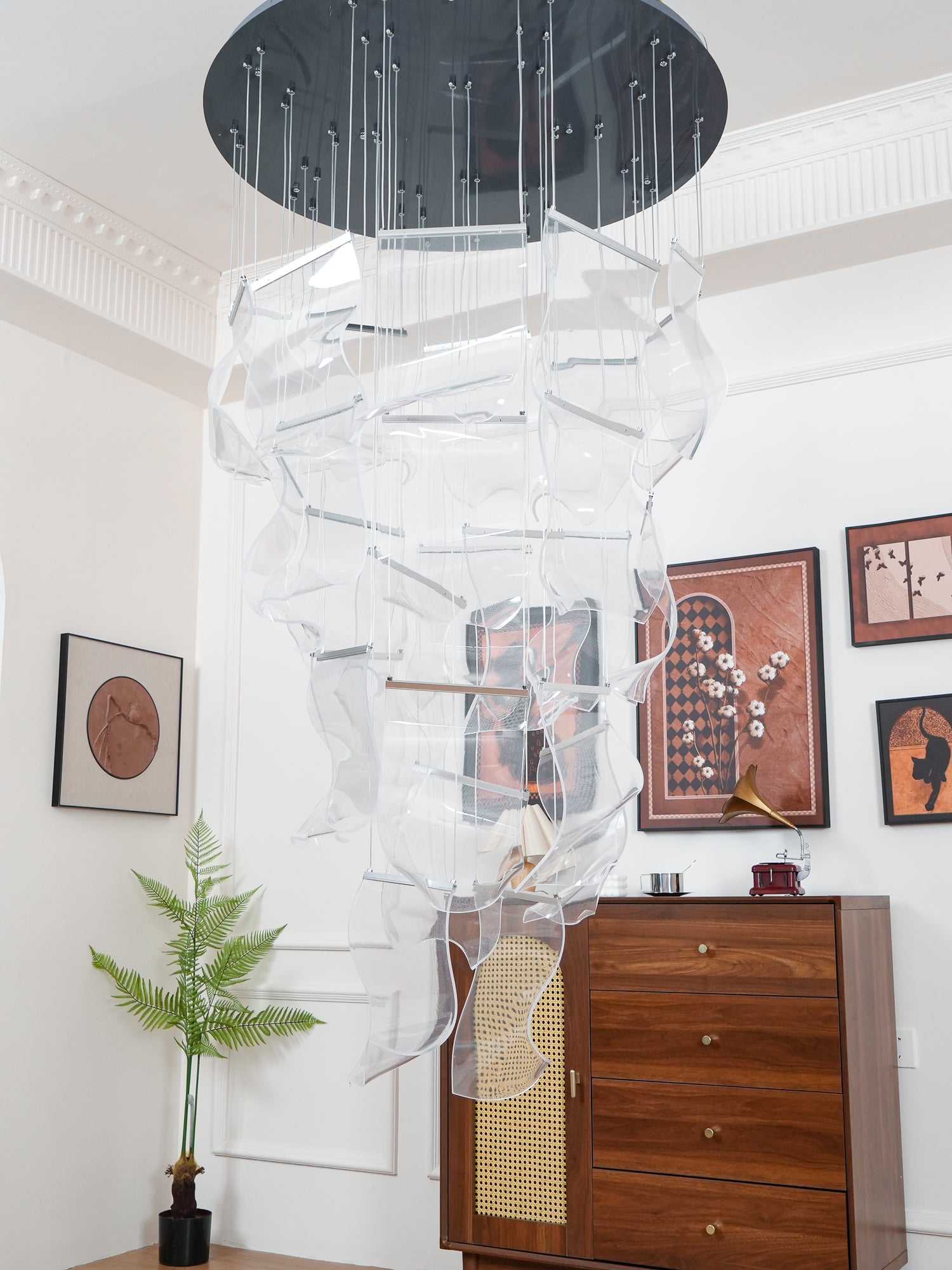 Modern Acrylic LED Chandelier - Energy Efficient Crystal Ceiling Light Fixture for Dining Room, Bedroom, Living Room Decor