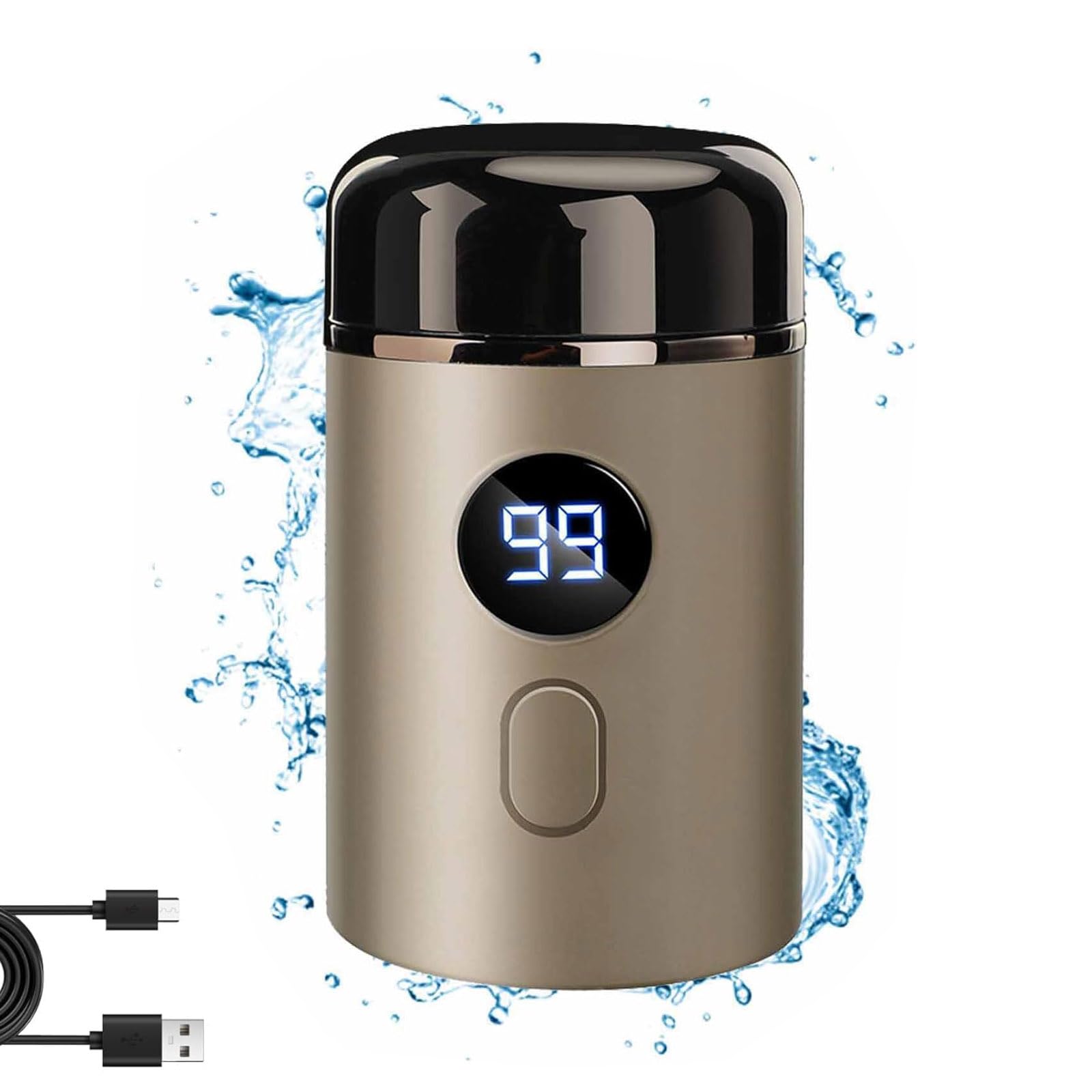 Doonai Mini Portable Electric Shaver - USB Rechargeable Painless Hair Trimmer for Men, Pocket Size Travel Razor for Home, Car & On The Go (Brown) | Perfect for Business Trips, Gym Bags & Quick Grooming Anywhere