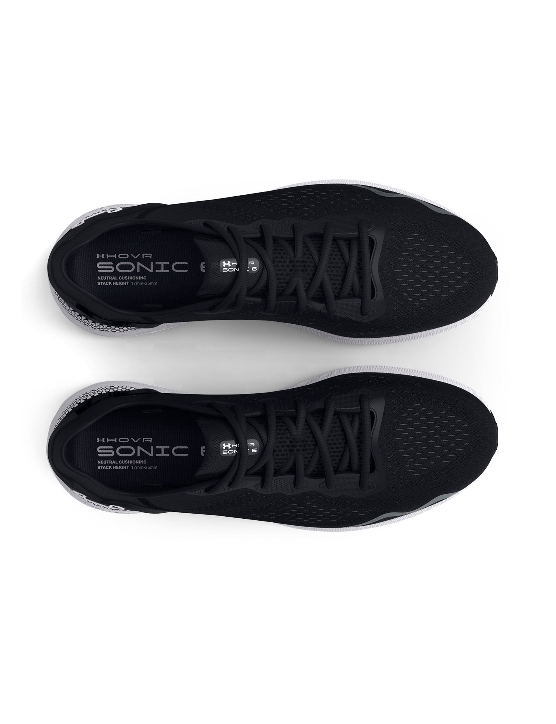 UA HOVR Sonic 6 Running Shoes for Men - Lightweight Black & White Athletic Shoes for Jogging, Training & Gym Workouts