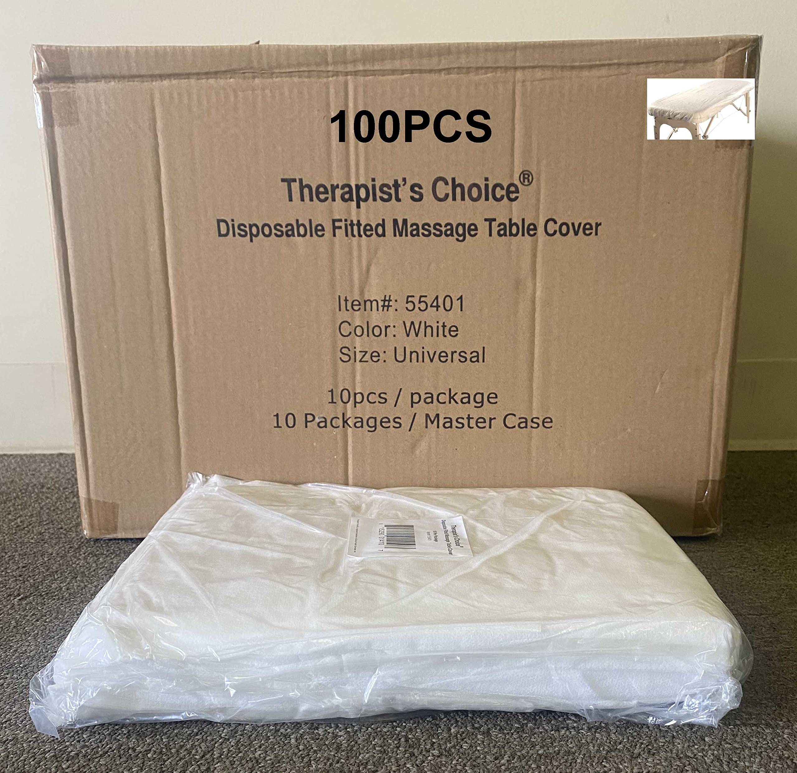 Therapist’s Choice® Fitted Disposable Massage Table Sheets - 100 Pack | Soft & Hygienic Professional Massage Bed Covers for Spa, Clinic & Home Use