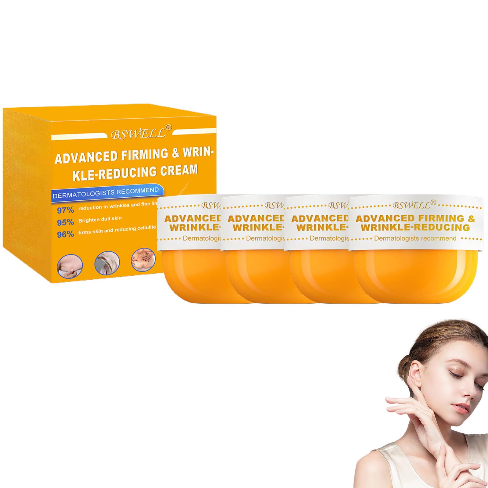 Advanced Firming & Wrinkle-Reducing Face Cream with Collagen & Elastin | Deeply Nourishing Moisturizer for Women | Hydralucence Blend Formula for Youthful Radiance (4 x 50ml) | Perfect for Night Routine & Anti-Aging Skincare
