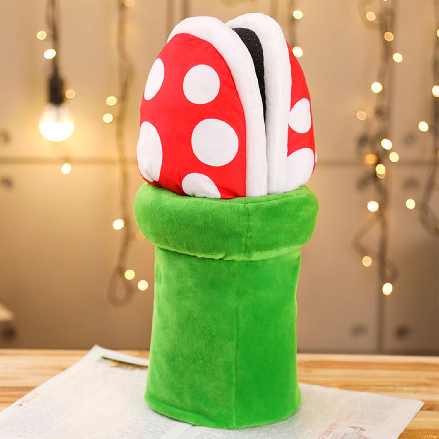 Piranha Plant Plush Slippers with Pipe Pot Holder - Super Mario Inspired Funny House Shoes for Women & Men - Cozy Gaming Gift for Teens & Adults - Perfect for Cosplay, Lounge Wear & Video Game Fans (One Size)